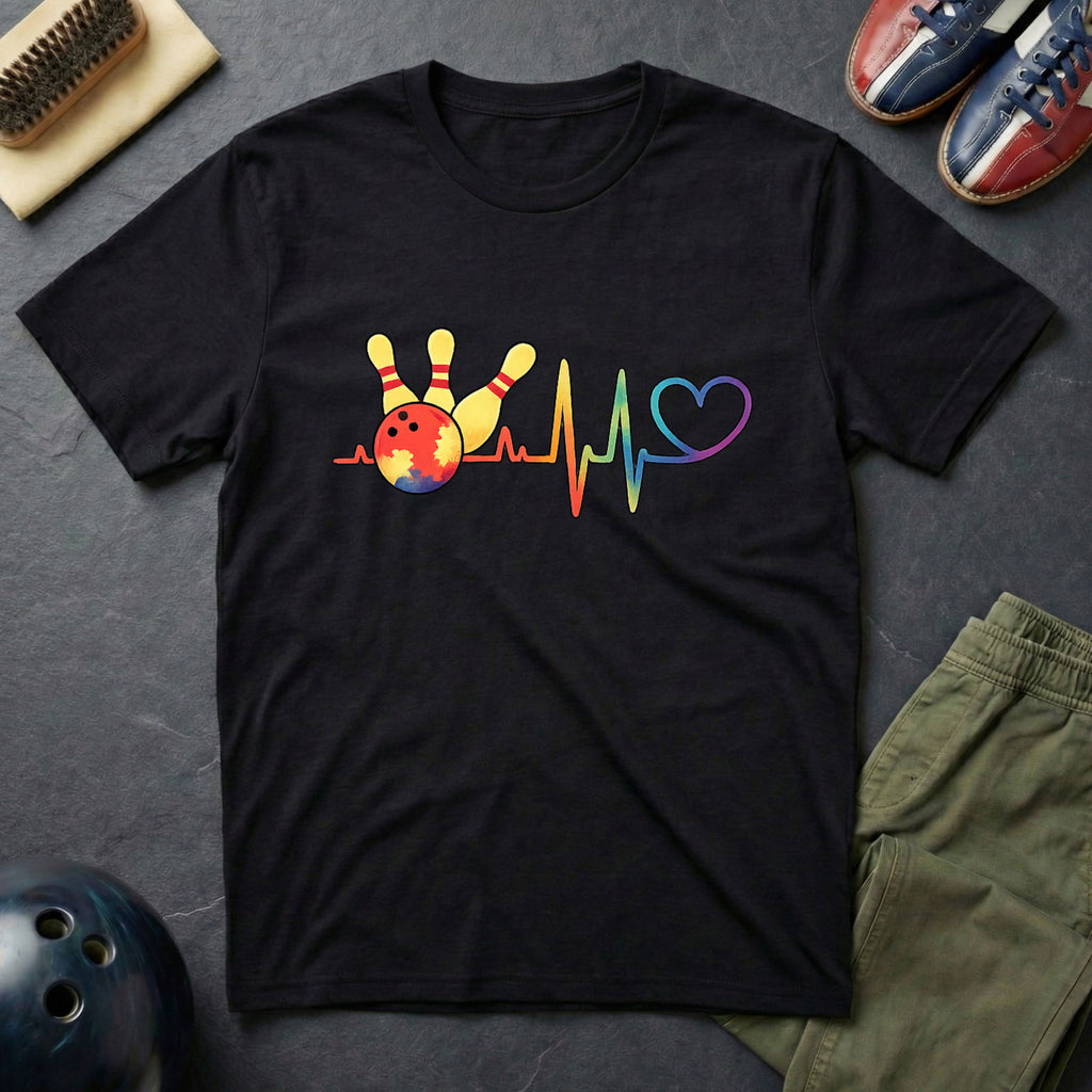 Colorful Bowling Heartbeat T-Shirt