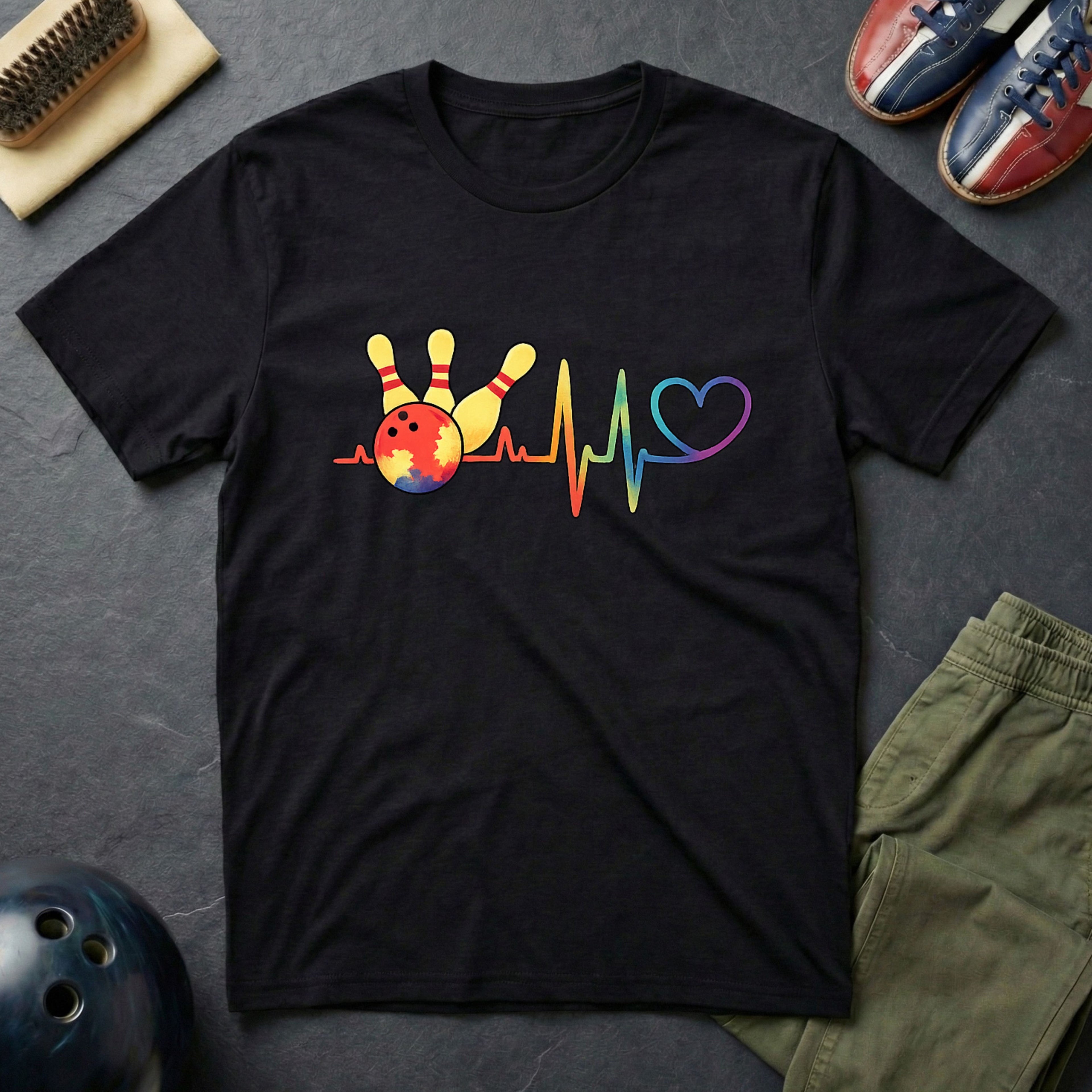 Colorful Bowling Heartbeat T-Shirt