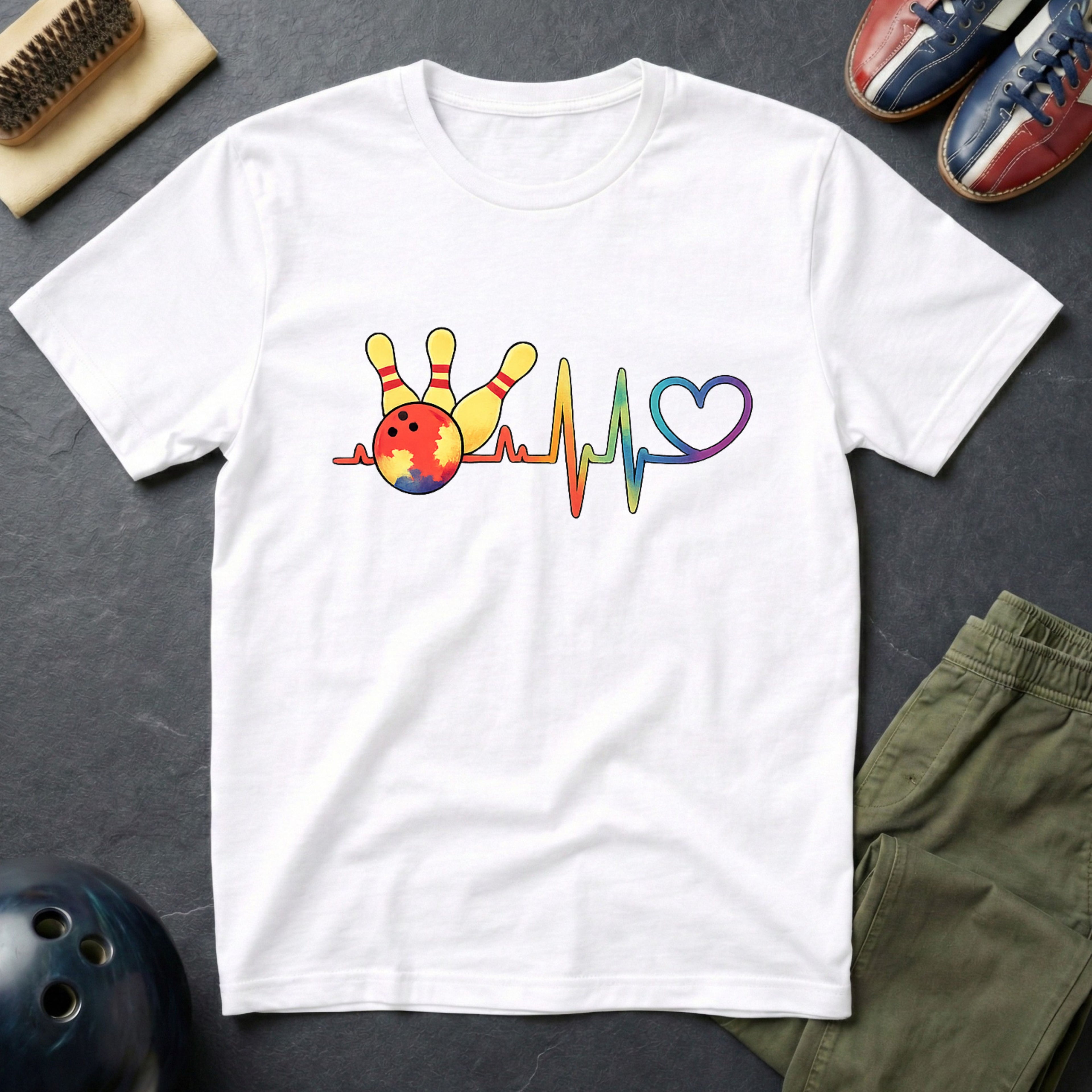 Colorful Bowling Heartbeat T-Shirt