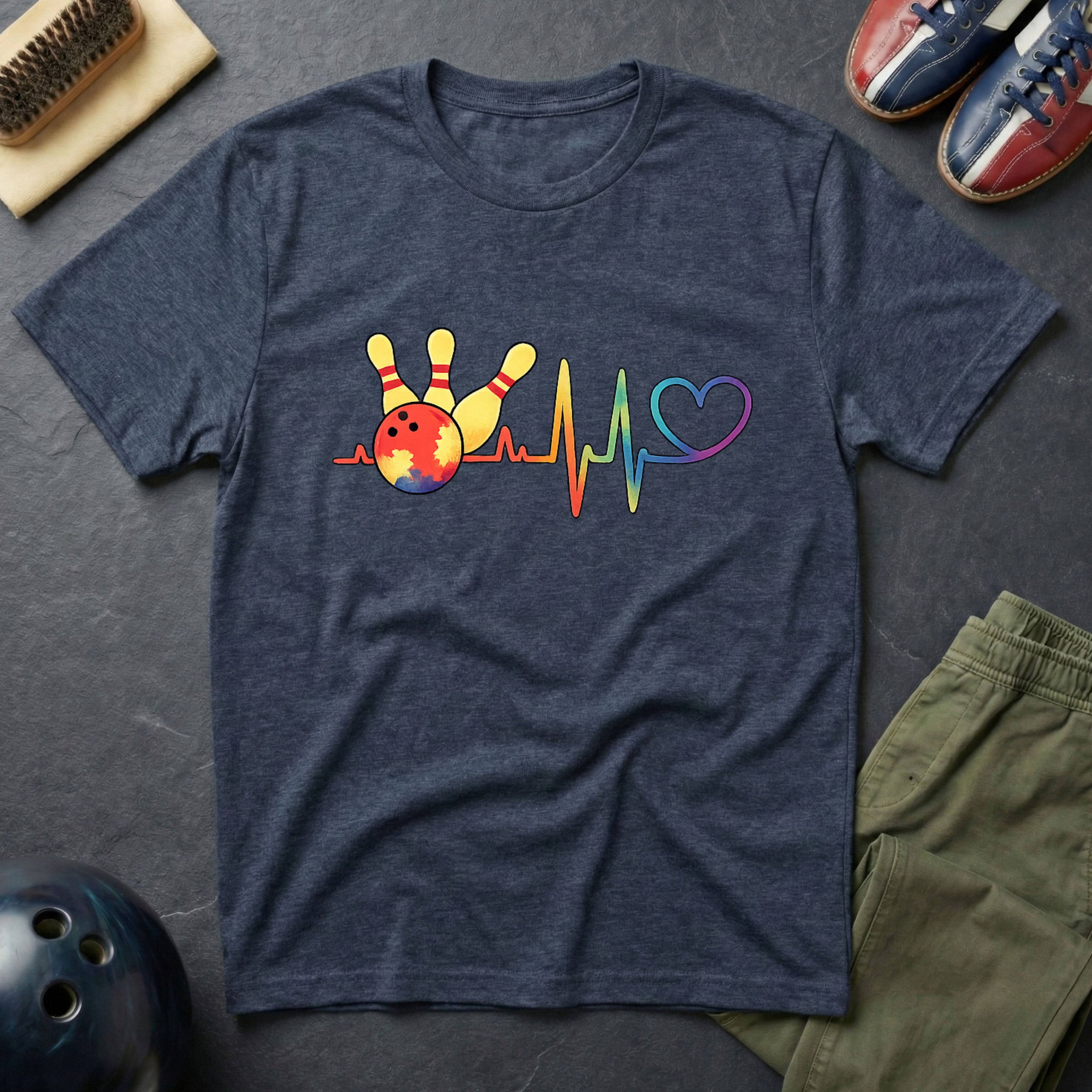 Colorful Bowling Heartbeat T-Shirt