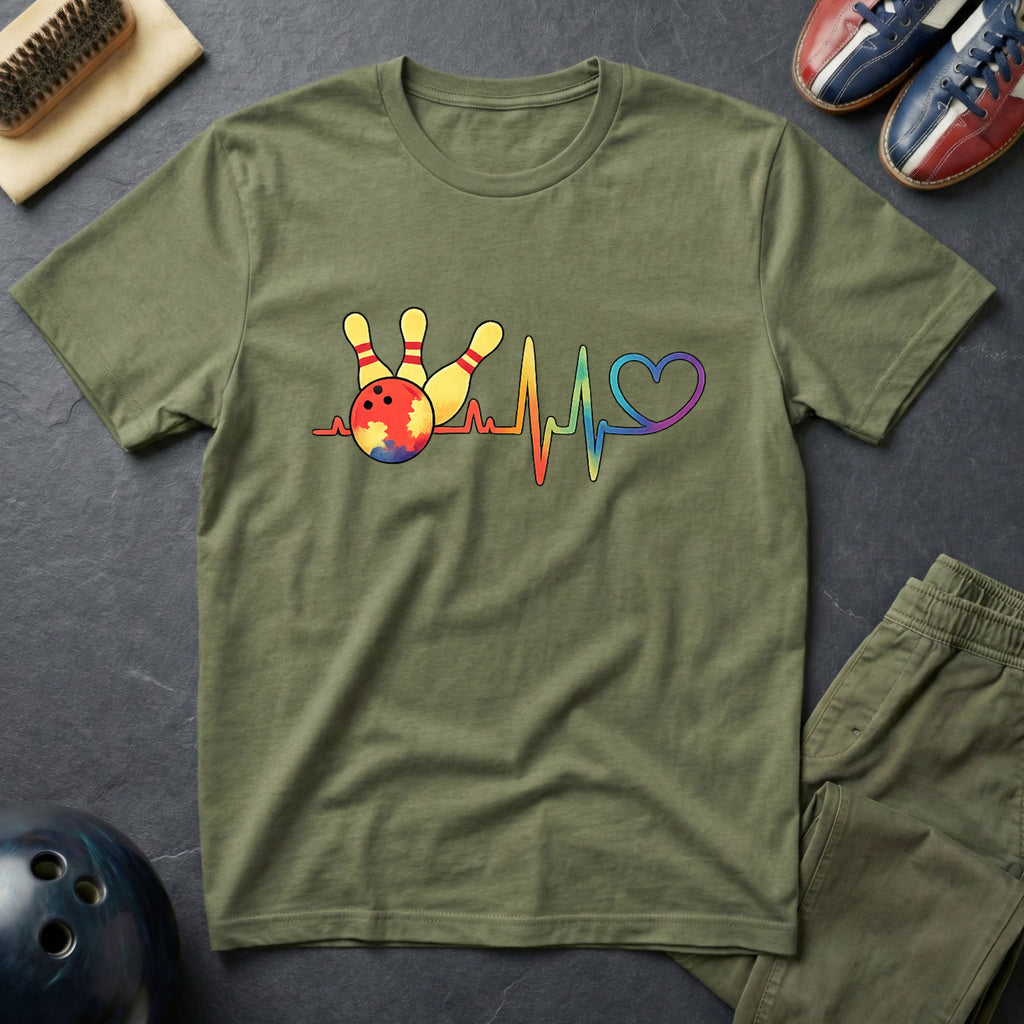 Colorful Bowling Heartbeat T-Shirt