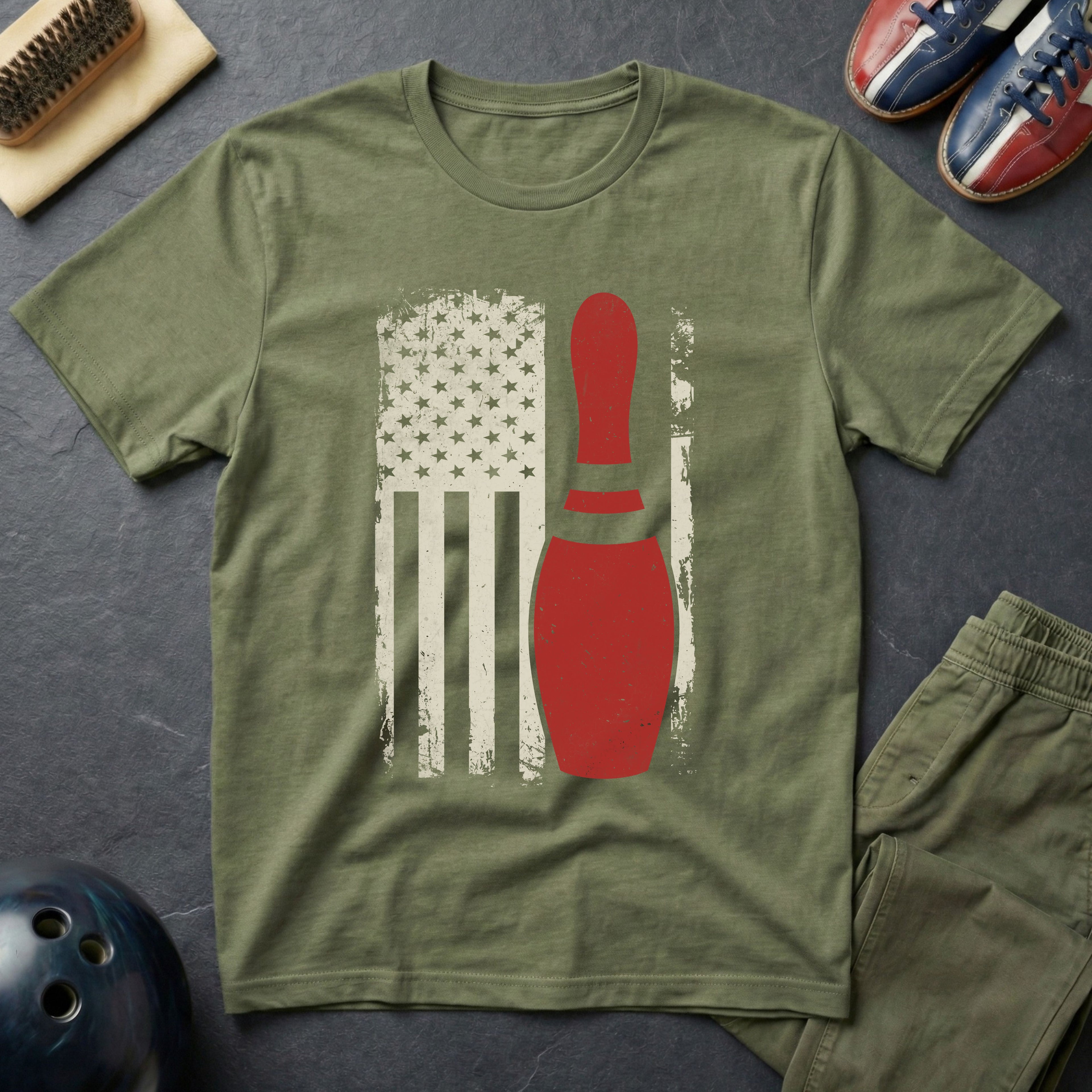 U.S. Flag Bowling T-Shirt