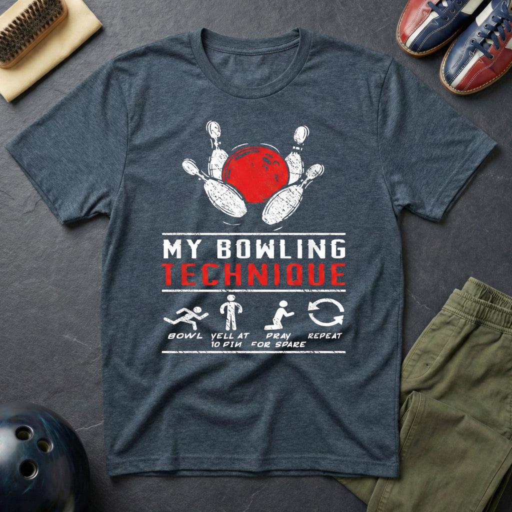 My Bowling Technique, Bowl, Yell, Pray, Repeat T-Shirt