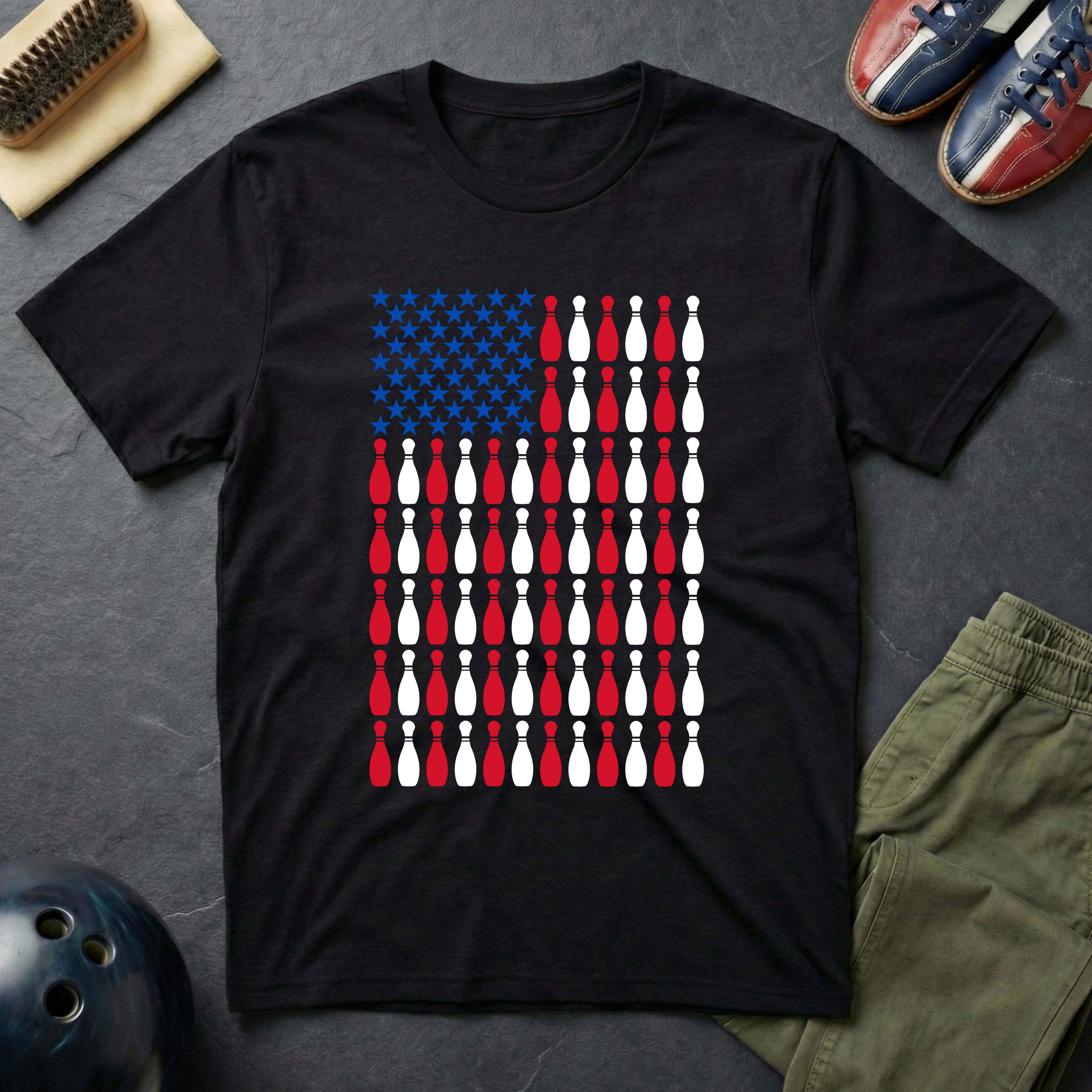 US Flag Bowling T-Shirt