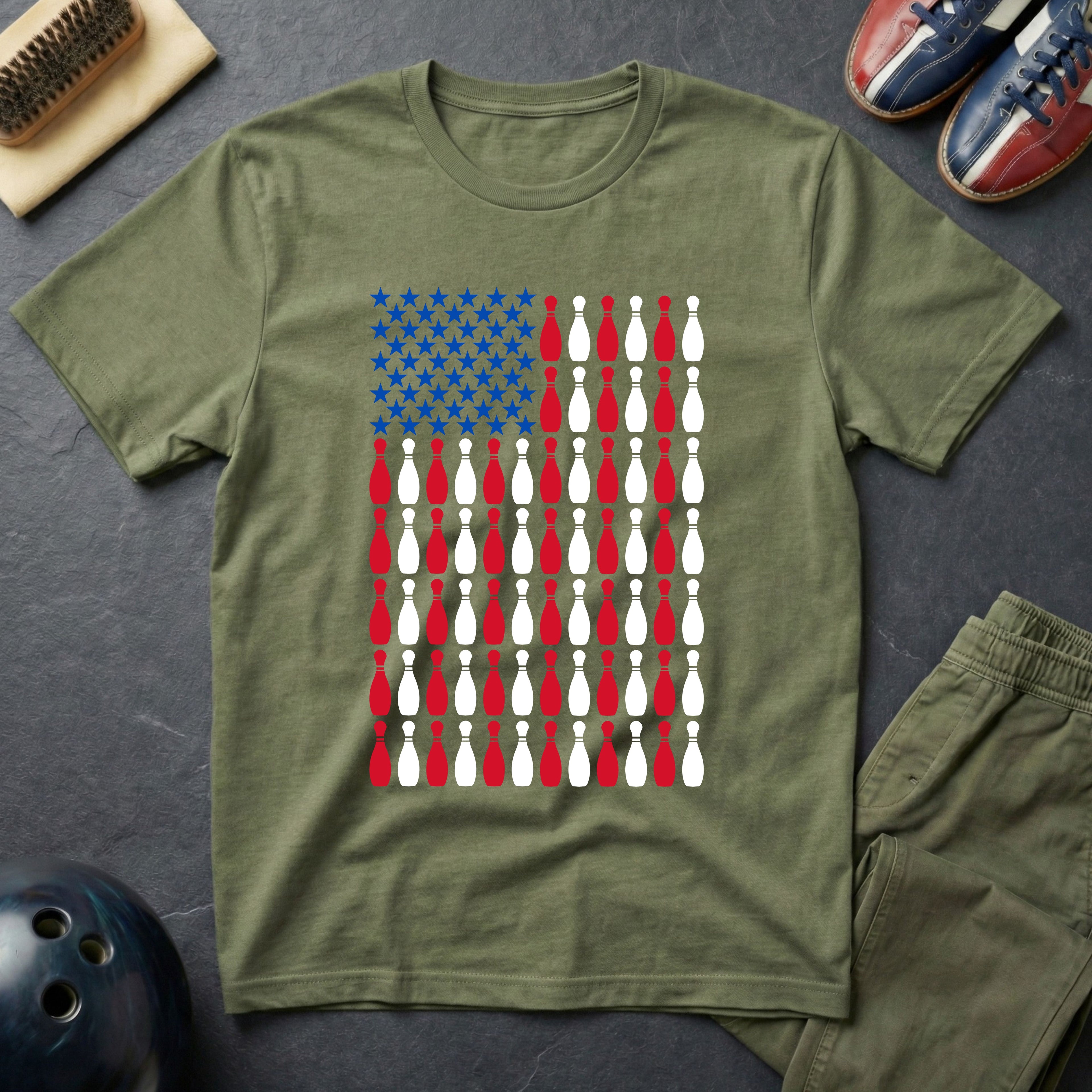 US Flag Bowling T-Shirt