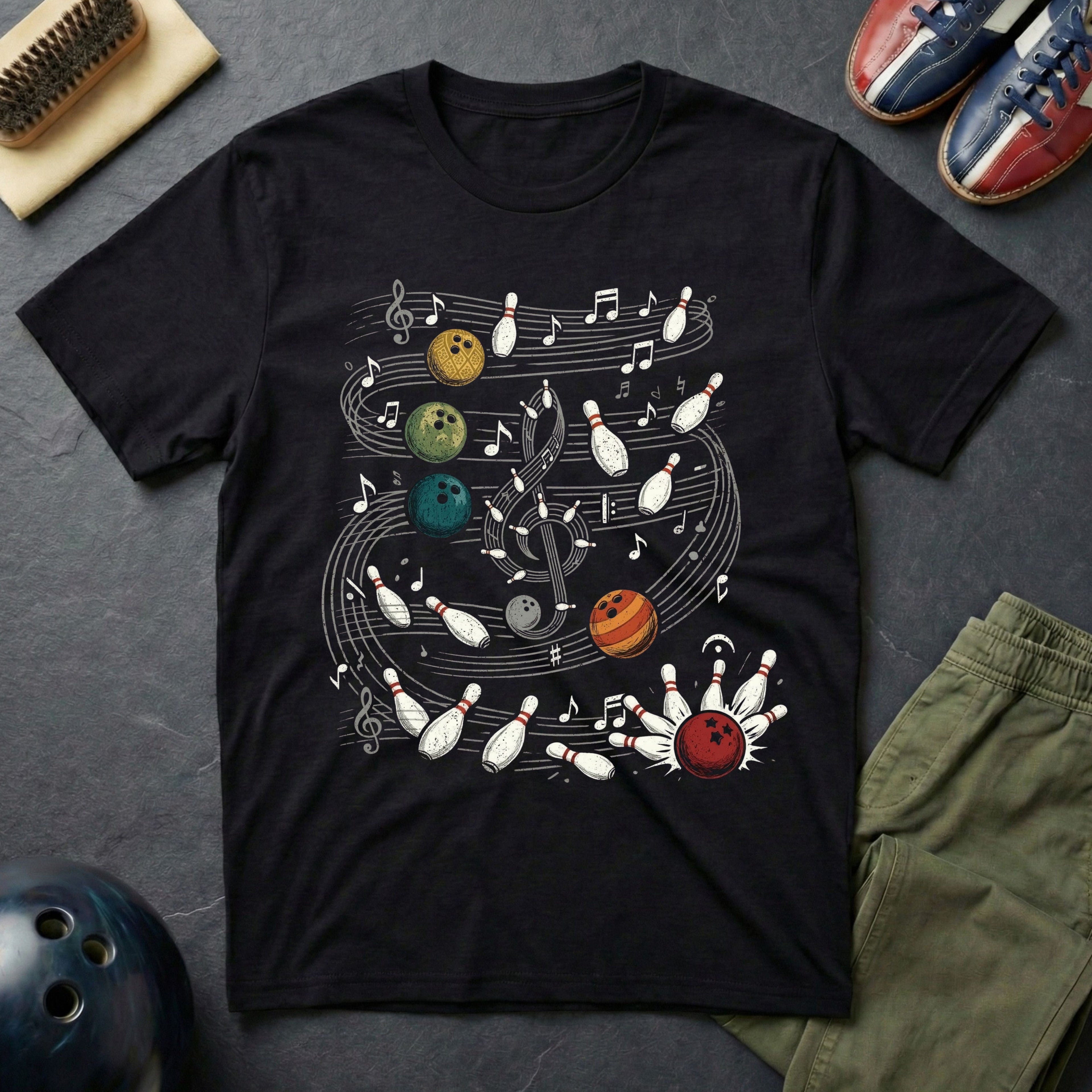Bowling Sheet Music T-Shirt