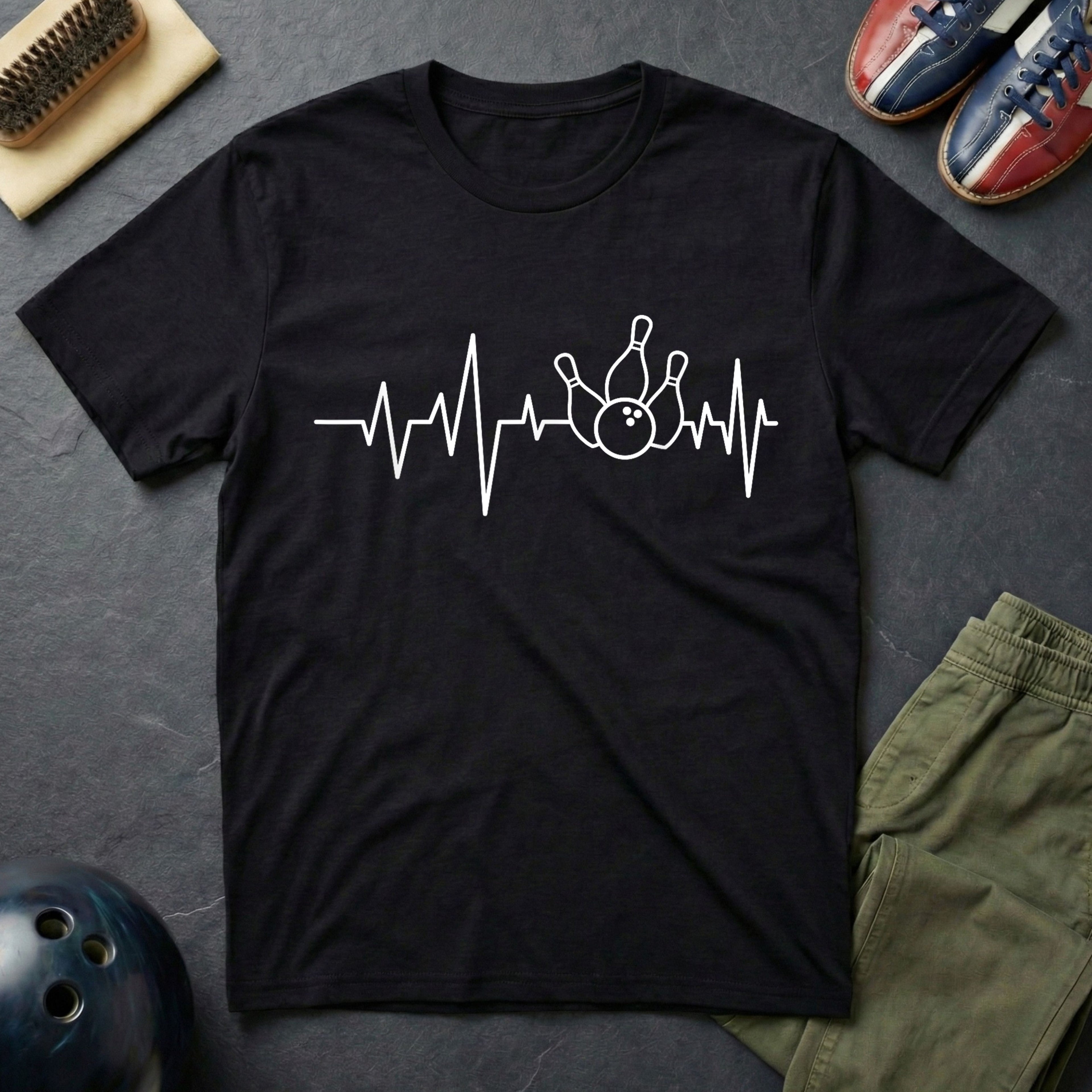Heartbeat Bowling Ball & Pins T-Shirt