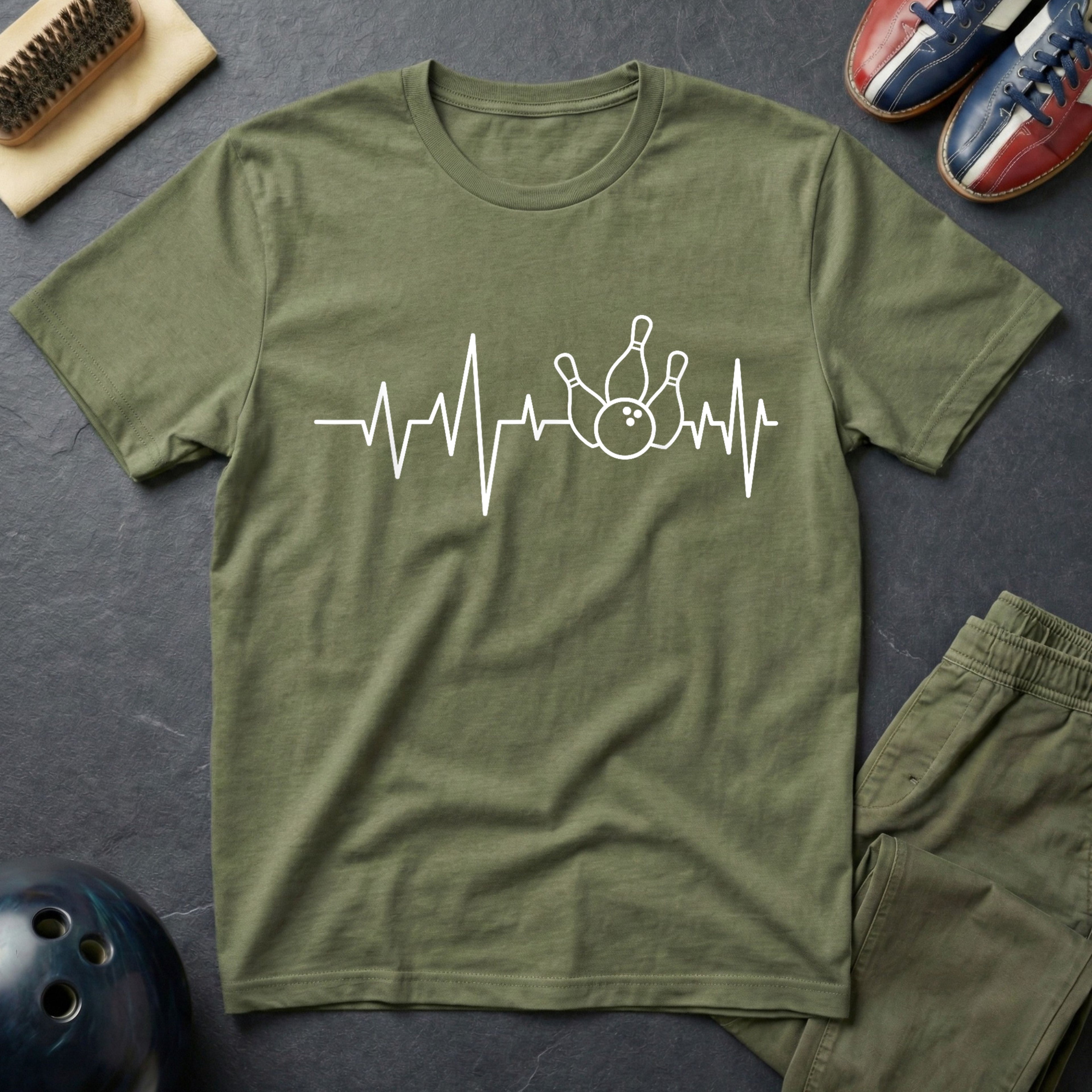 Heartbeat Bowling Ball & Pins T-Shirt