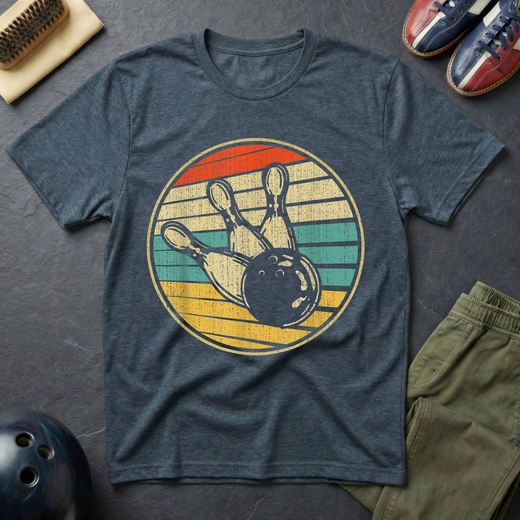 Retro Bowling Ball & Pins T-Shirt