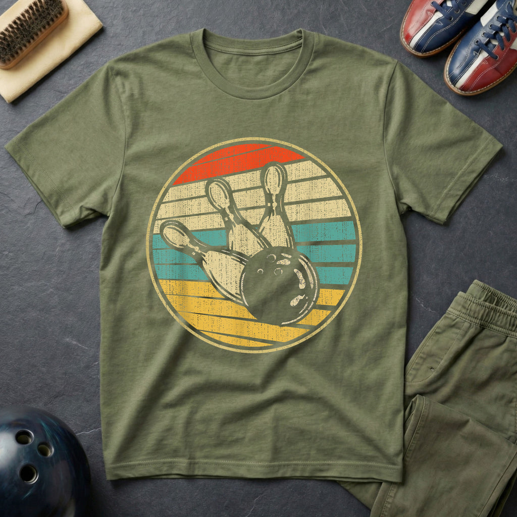 Retro Bowling Ball & Pins T-Shirt