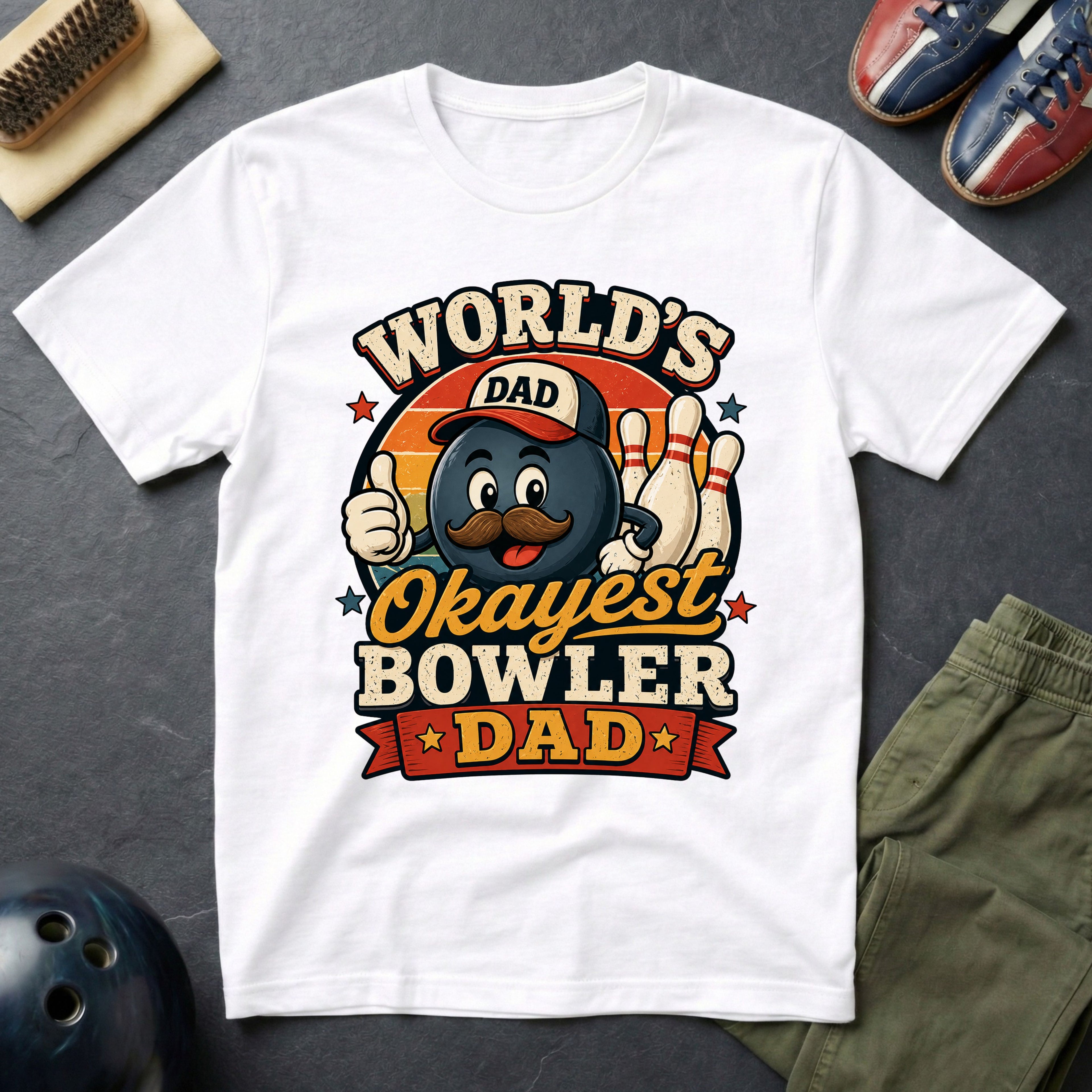 World's Okayest Bowler Dad T-Shirt