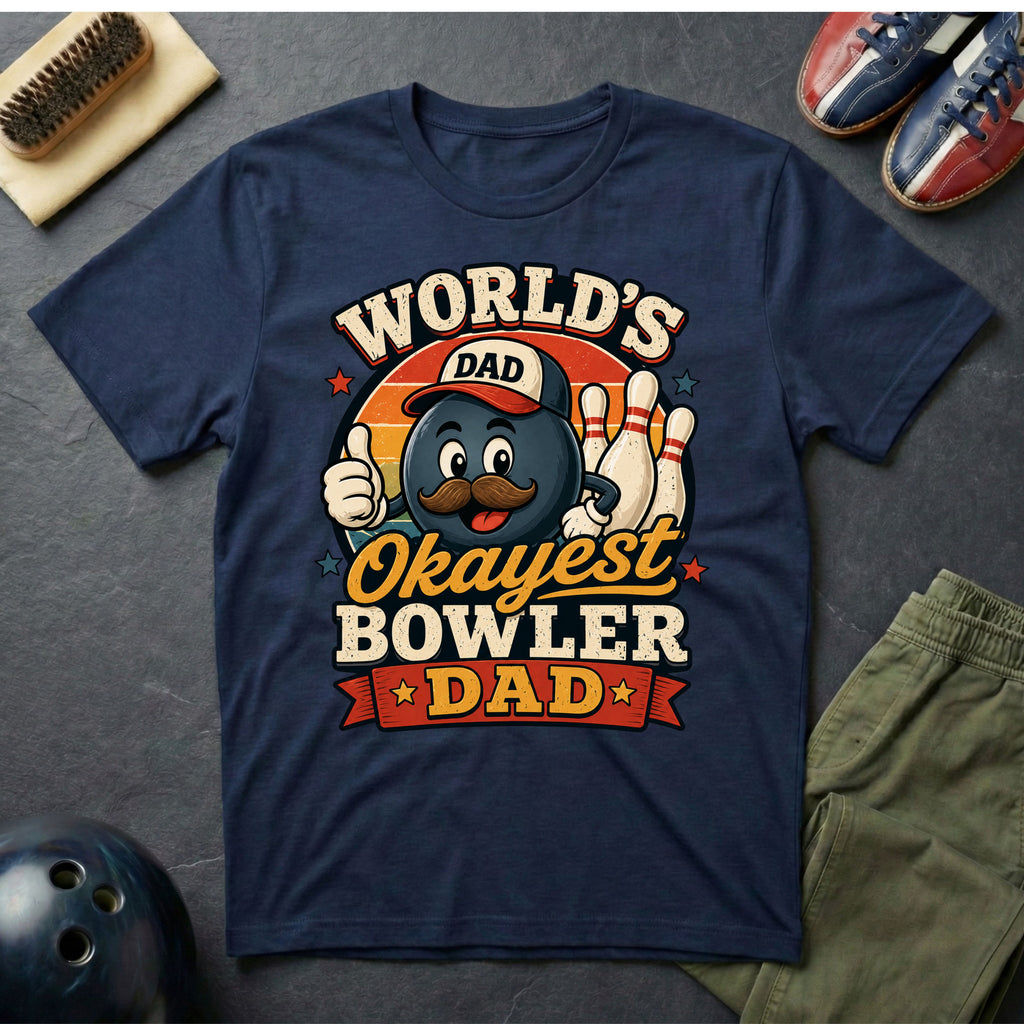 World's Okayest Bowler Dad T-Shirt