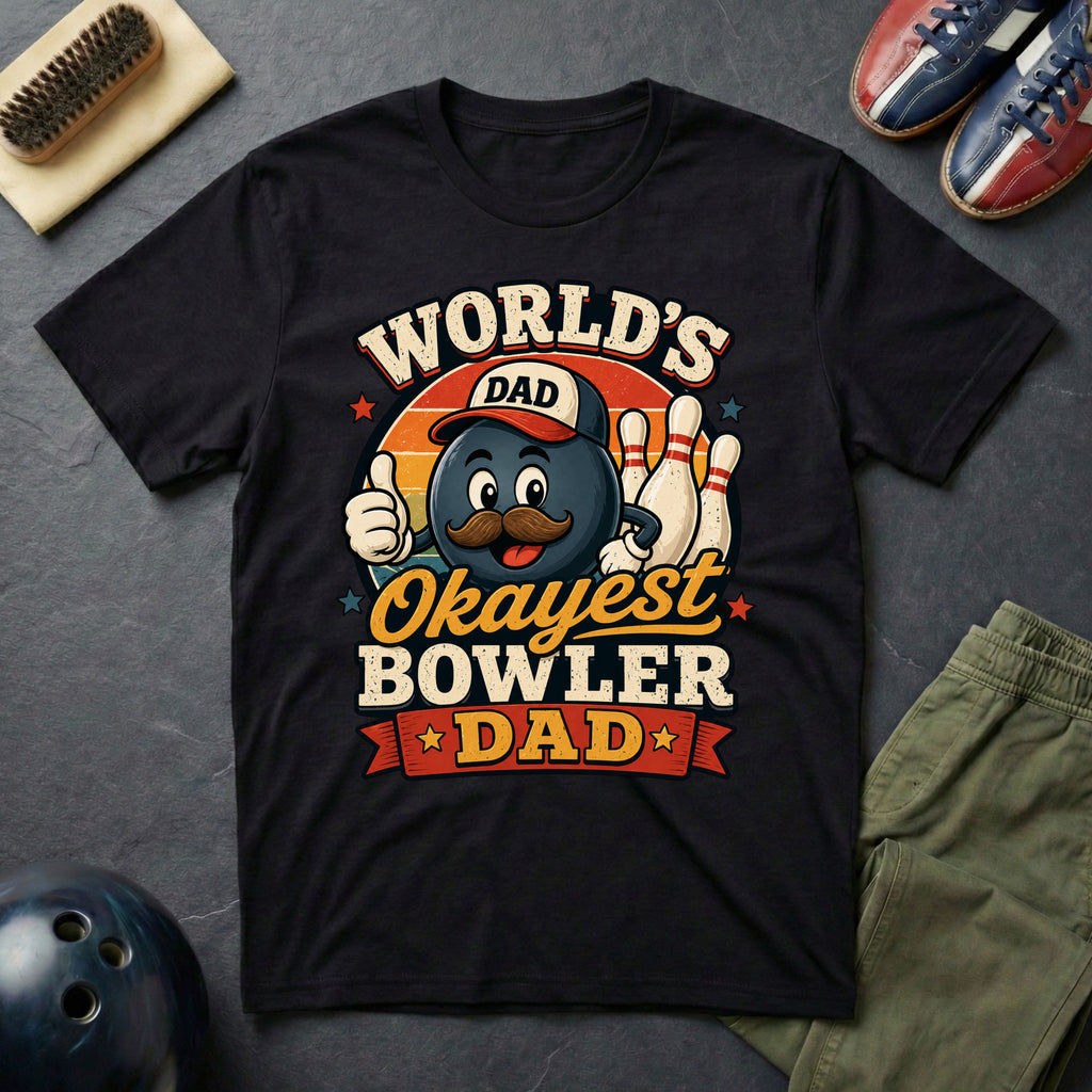World's Okayest Bowler Dad T-Shirt