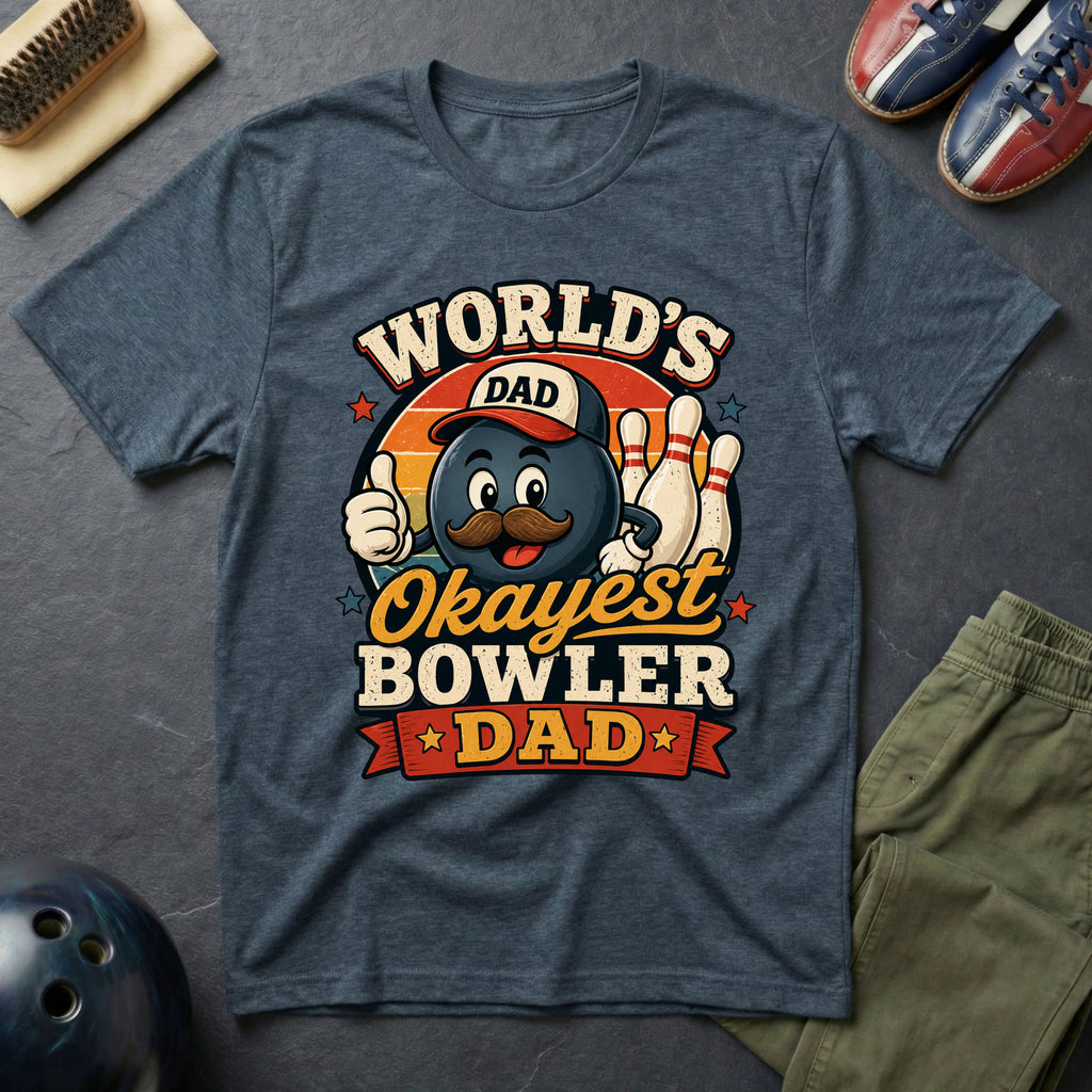 World's Okayest Bowler Dad T-Shirt