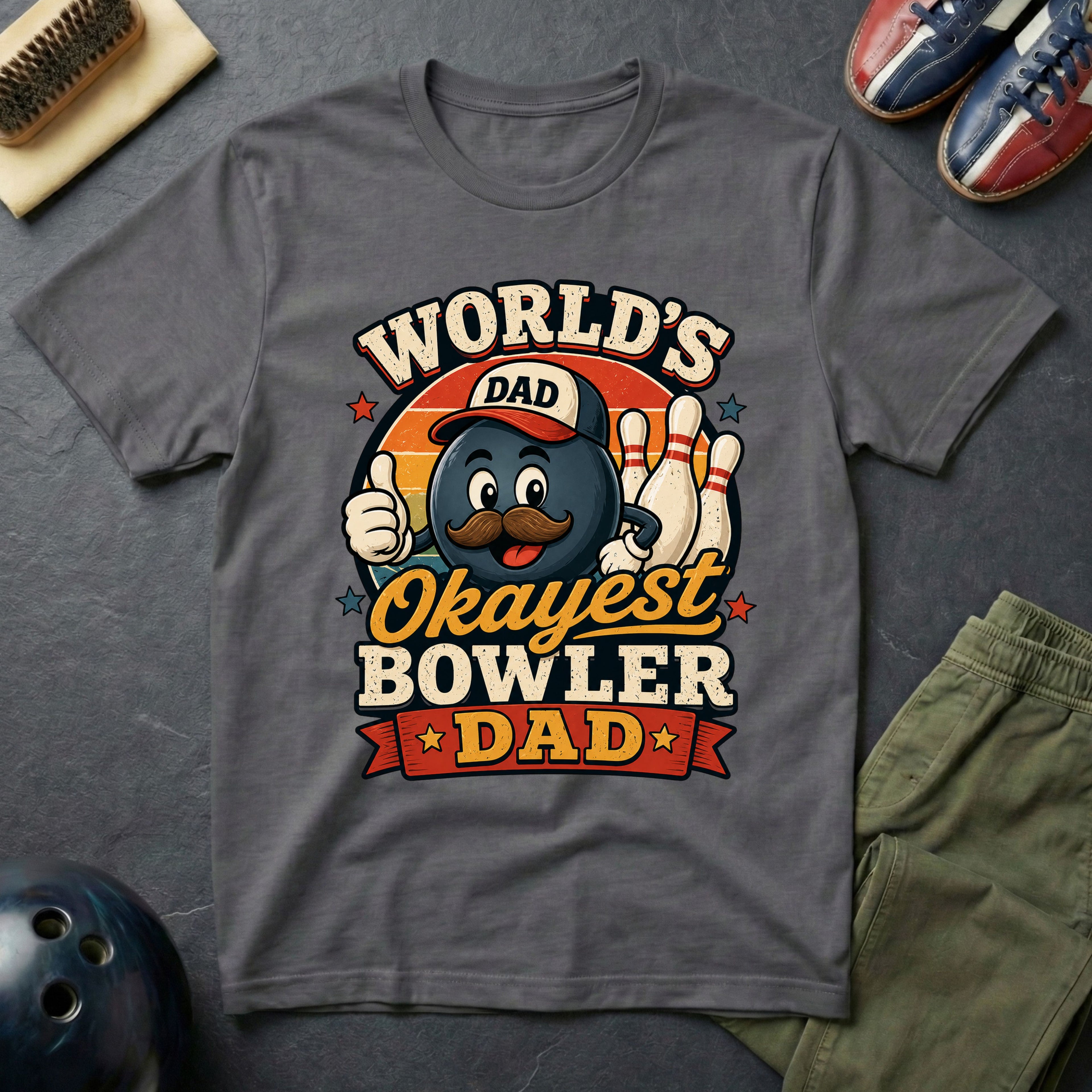 World's Okayest Bowler Dad T-Shirt