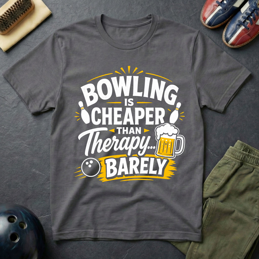Bowling Is Cheaper Than Therapy Barely T-Shirt
