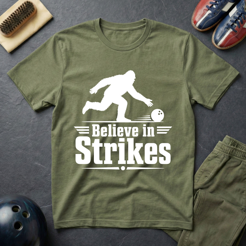 Bigfoot Believe In Strikes T-Shirt