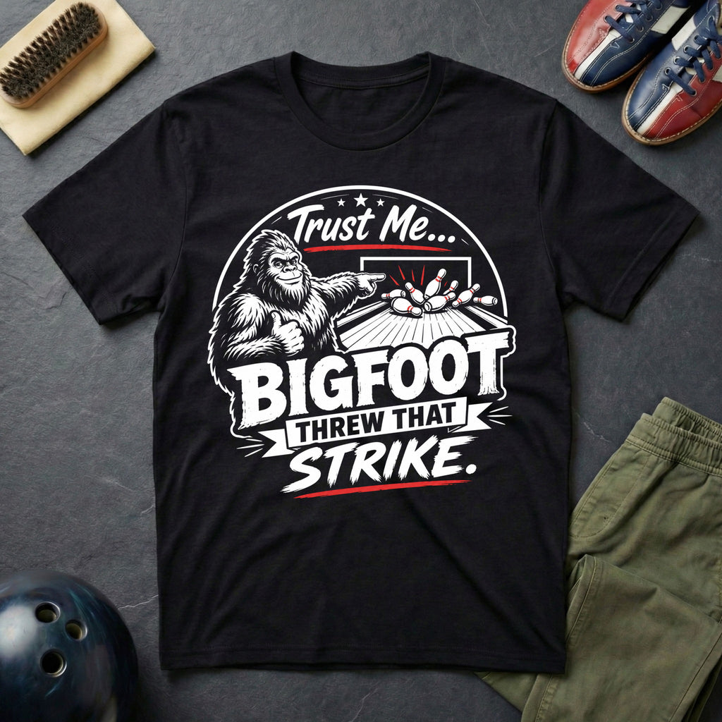 Trust Me Bigfoot Threw That Strike T-Shirt