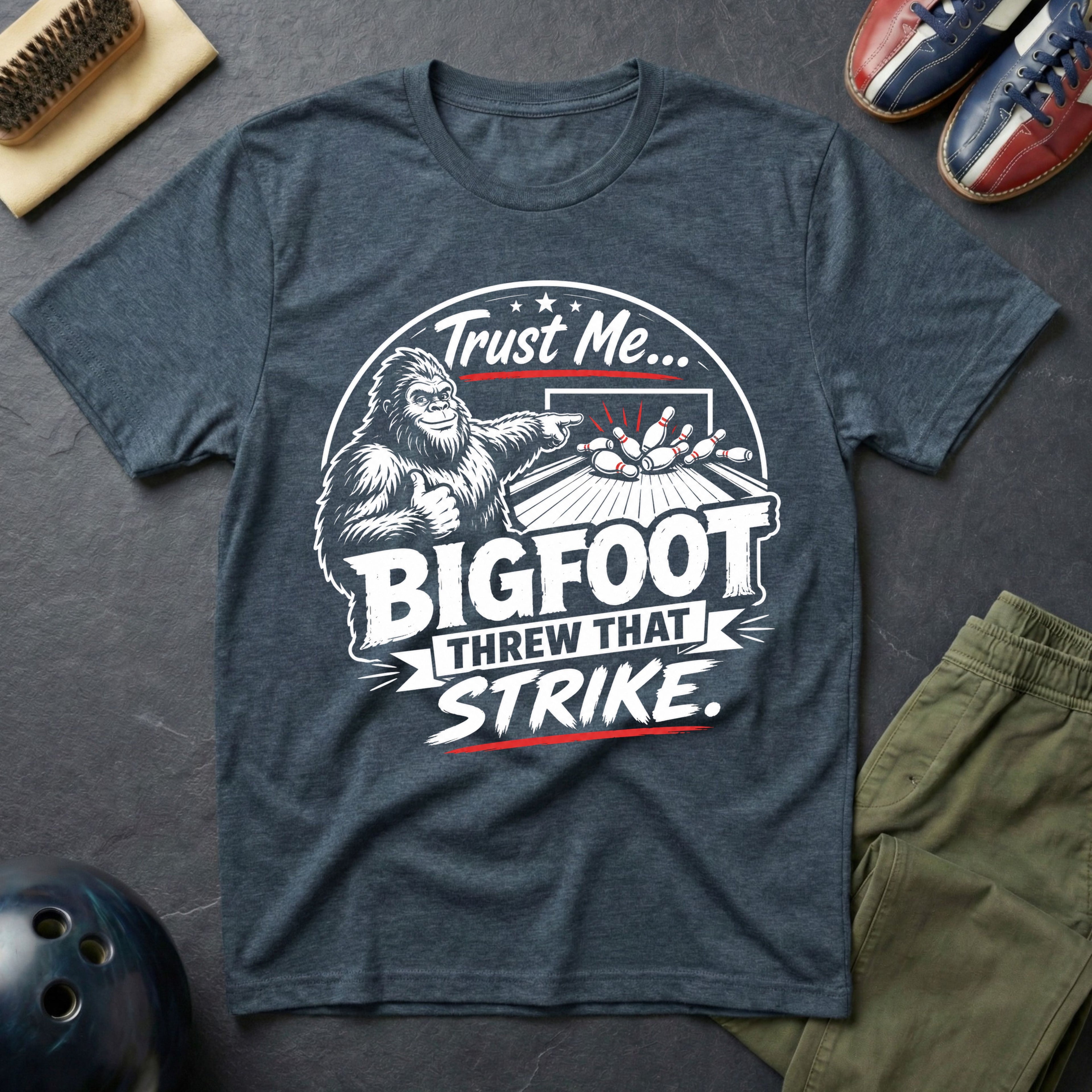 Trust Me Bigfoot Threw That Strike T-Shirt