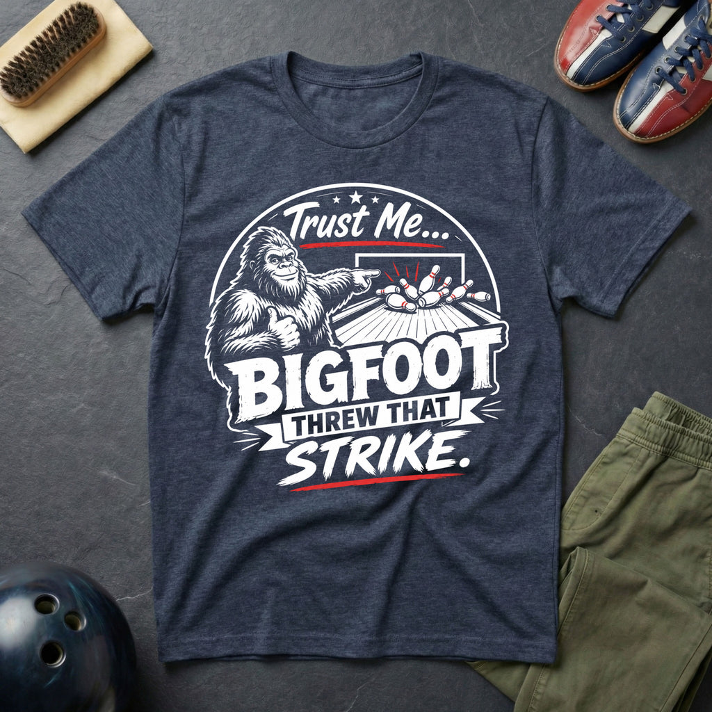 Trust Me Bigfoot Threw That Strike T-Shirt