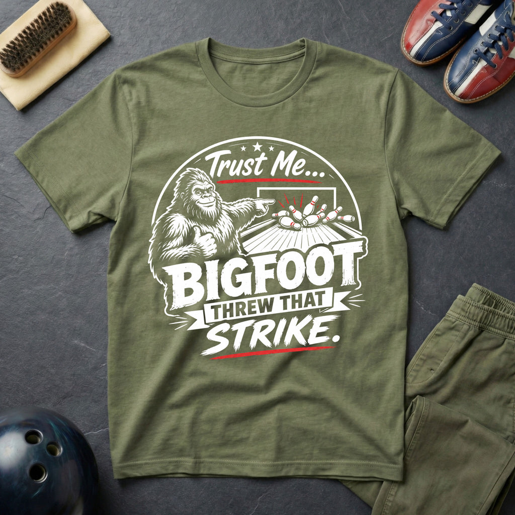 Trust Me Bigfoot Threw That Strike T-Shirt