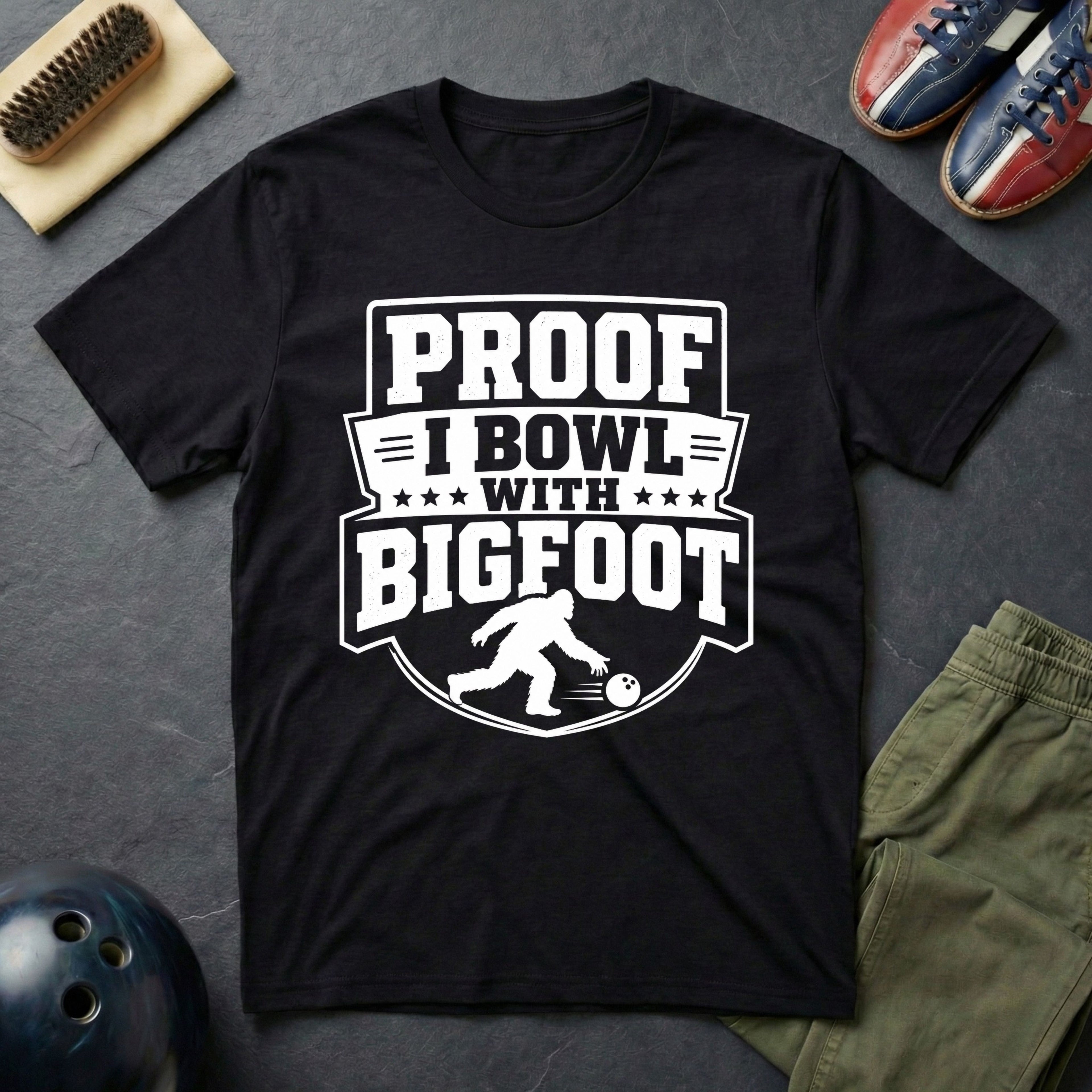 Proof I Bowl With Bigfoot T-Shirt