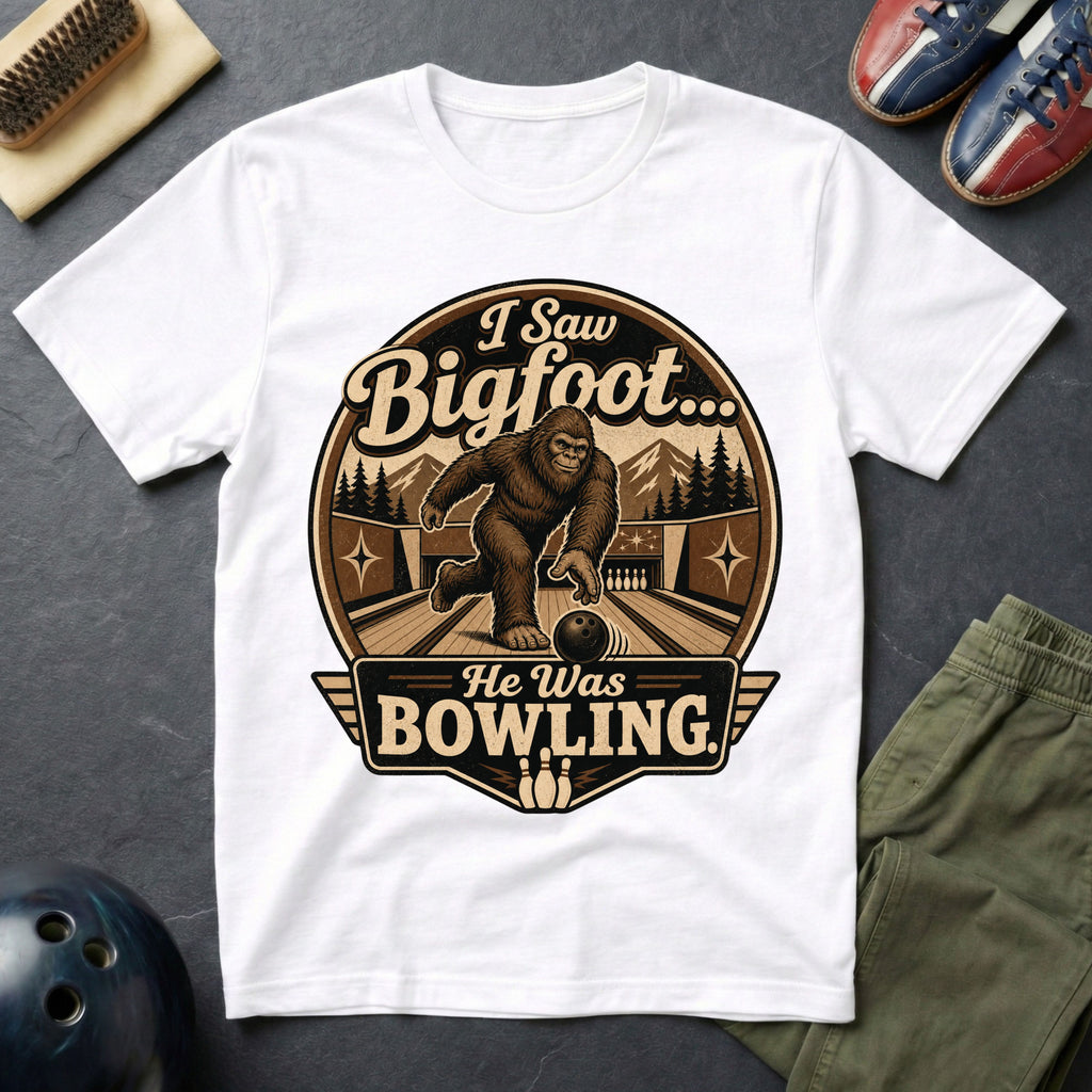 I Saw Bigfoot He Was Bowling T-Shirt