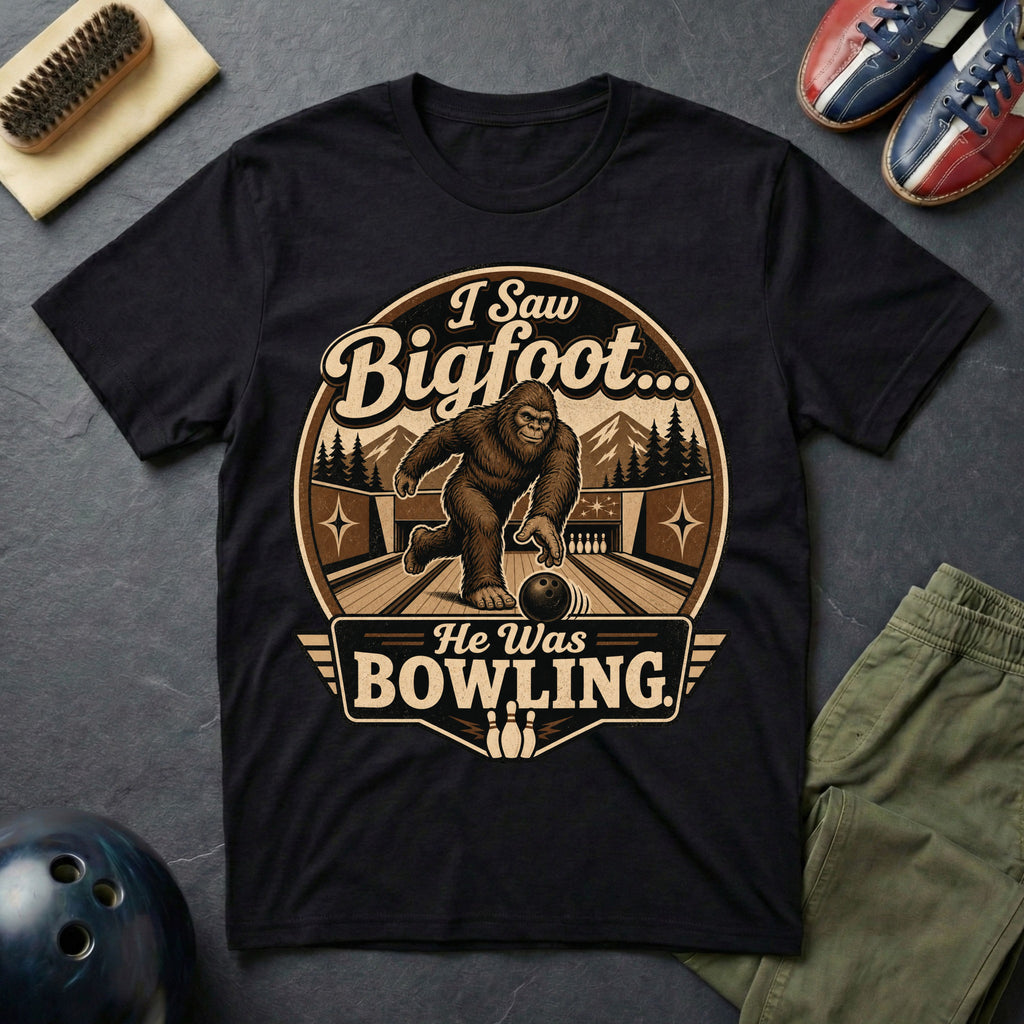 I Saw Bigfoot He Was Bowling T-Shirt