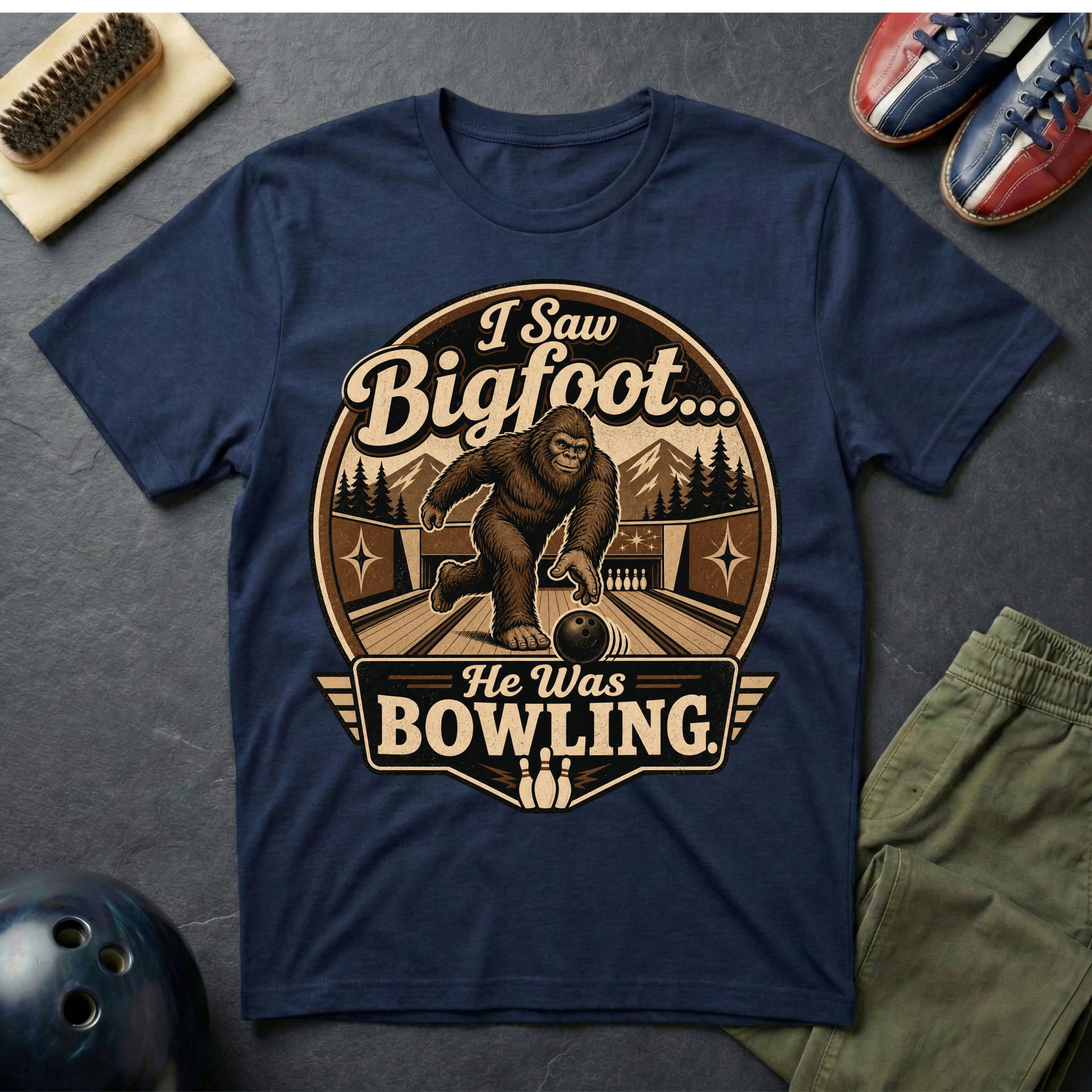 I Saw Bigfoot He Was Bowling T-Shirt
