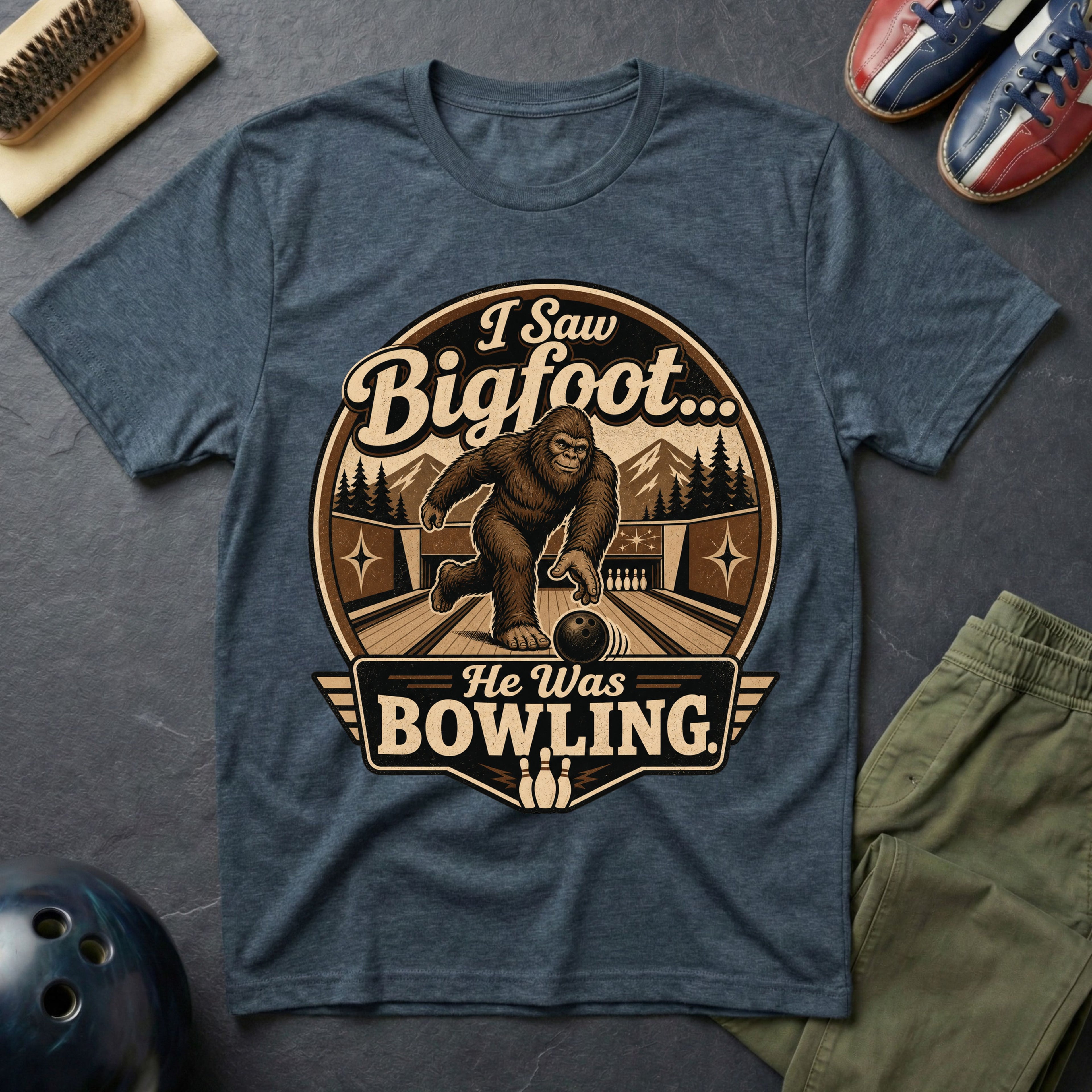 I Saw Bigfoot He Was Bowling T-Shirt