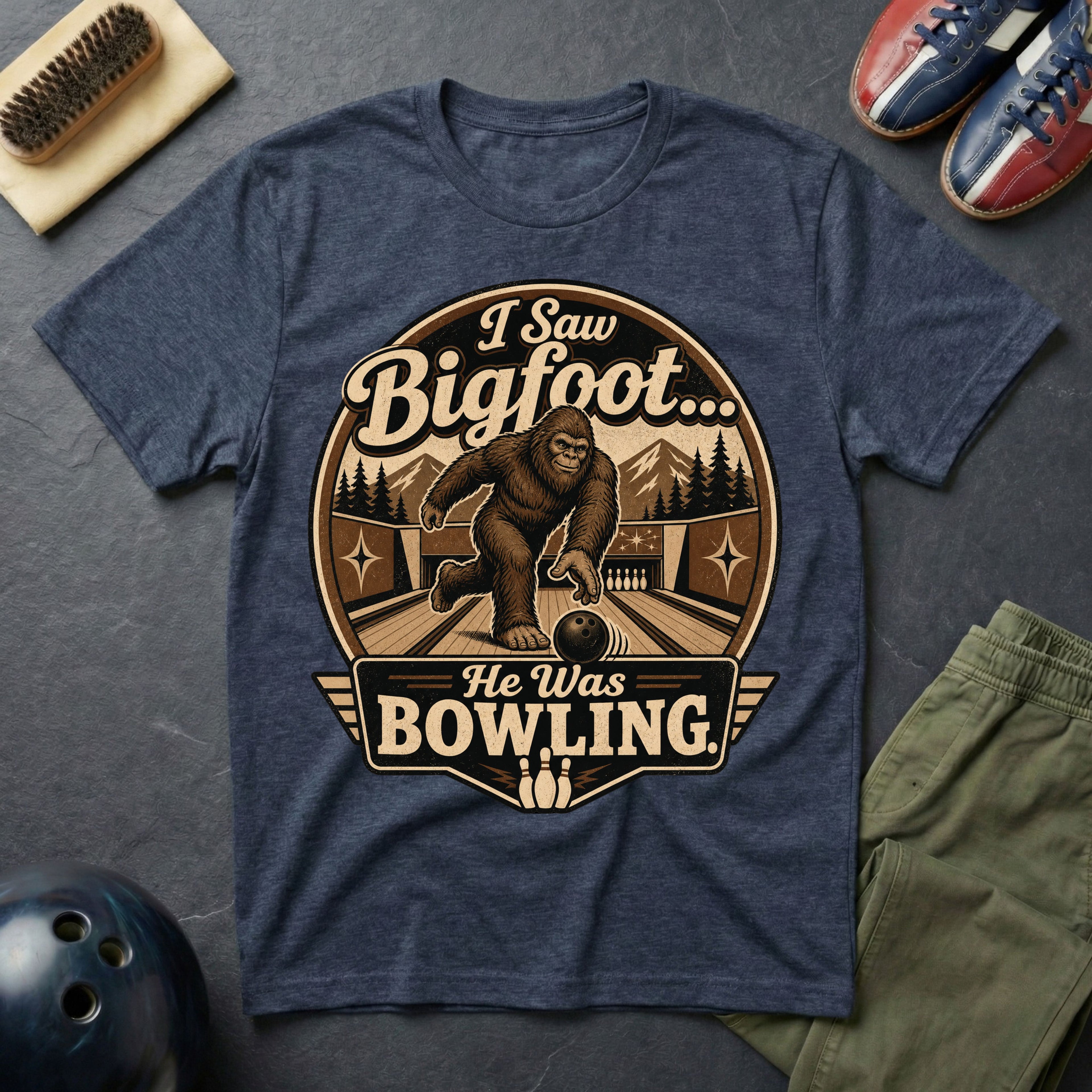 I Saw Bigfoot He Was Bowling T-Shirt