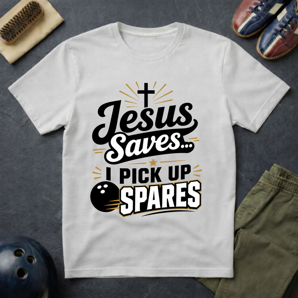 Jesus Saves I Pick Up Spares T-Shirt