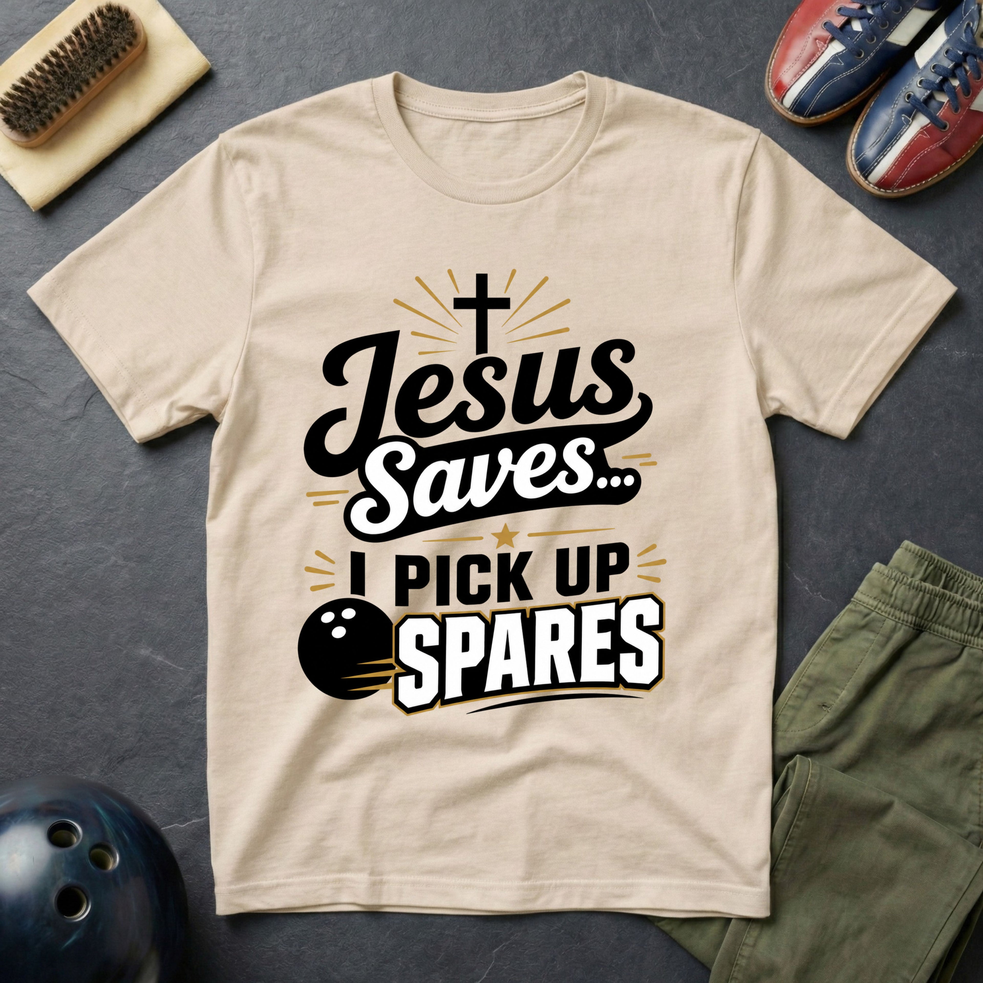 Jesus Saves I Pick Up Spares T-Shirt