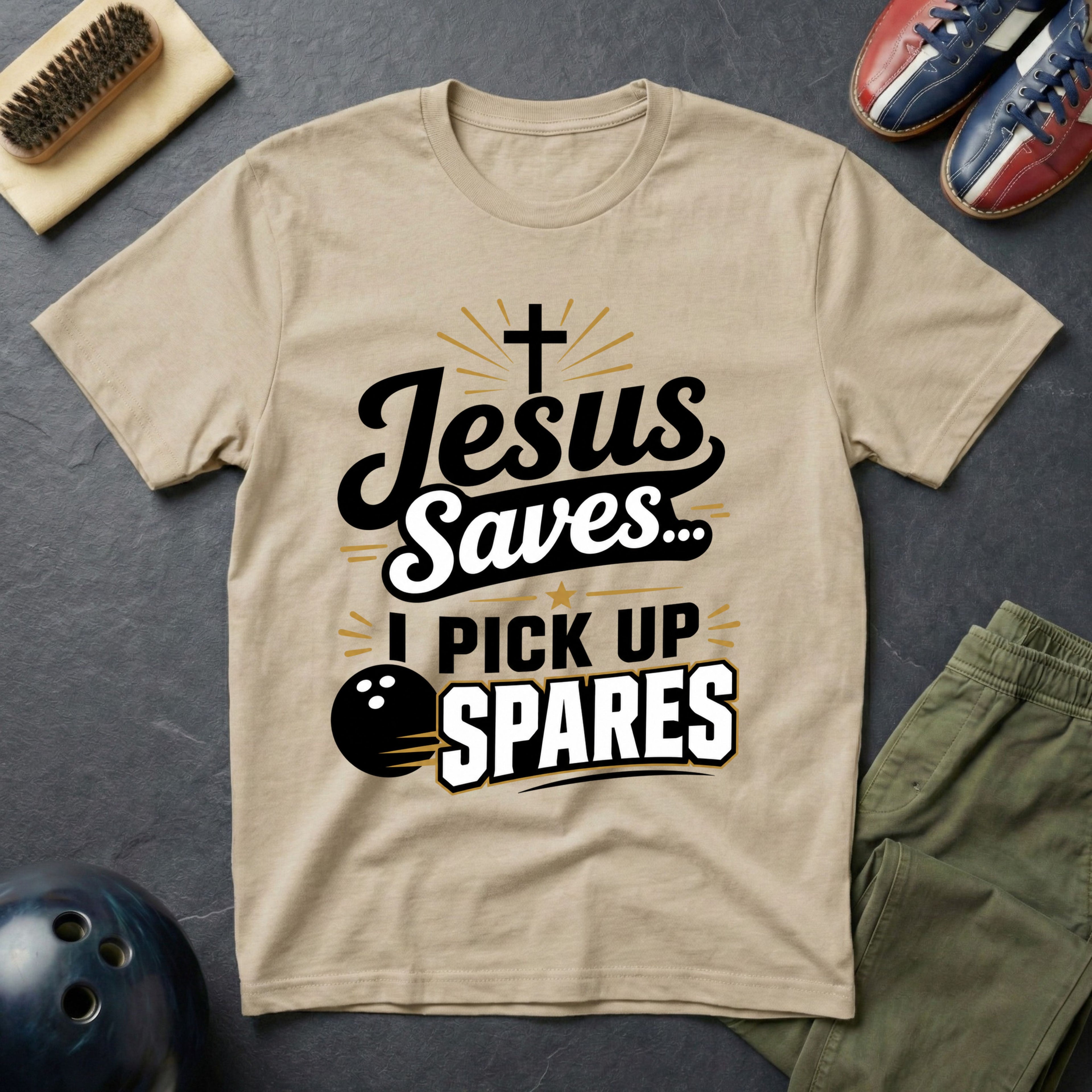 Jesus Saves I Pick Up Spares T-Shirt