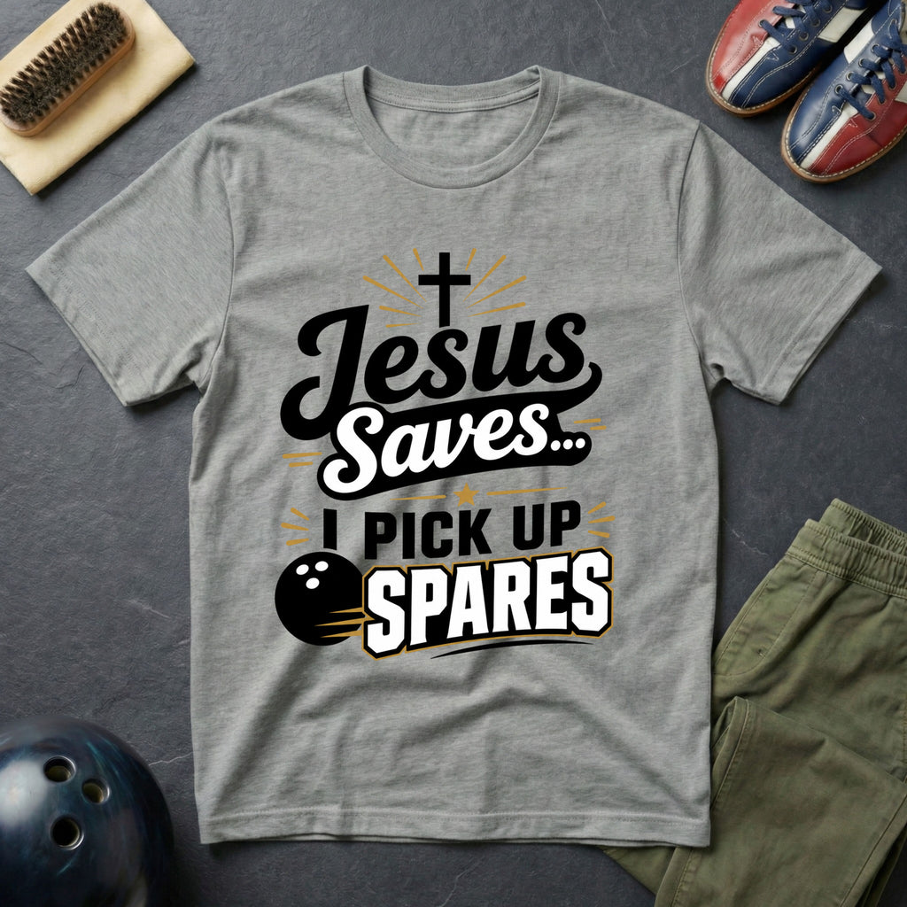 Jesus Saves I Pick Up Spares T-Shirt