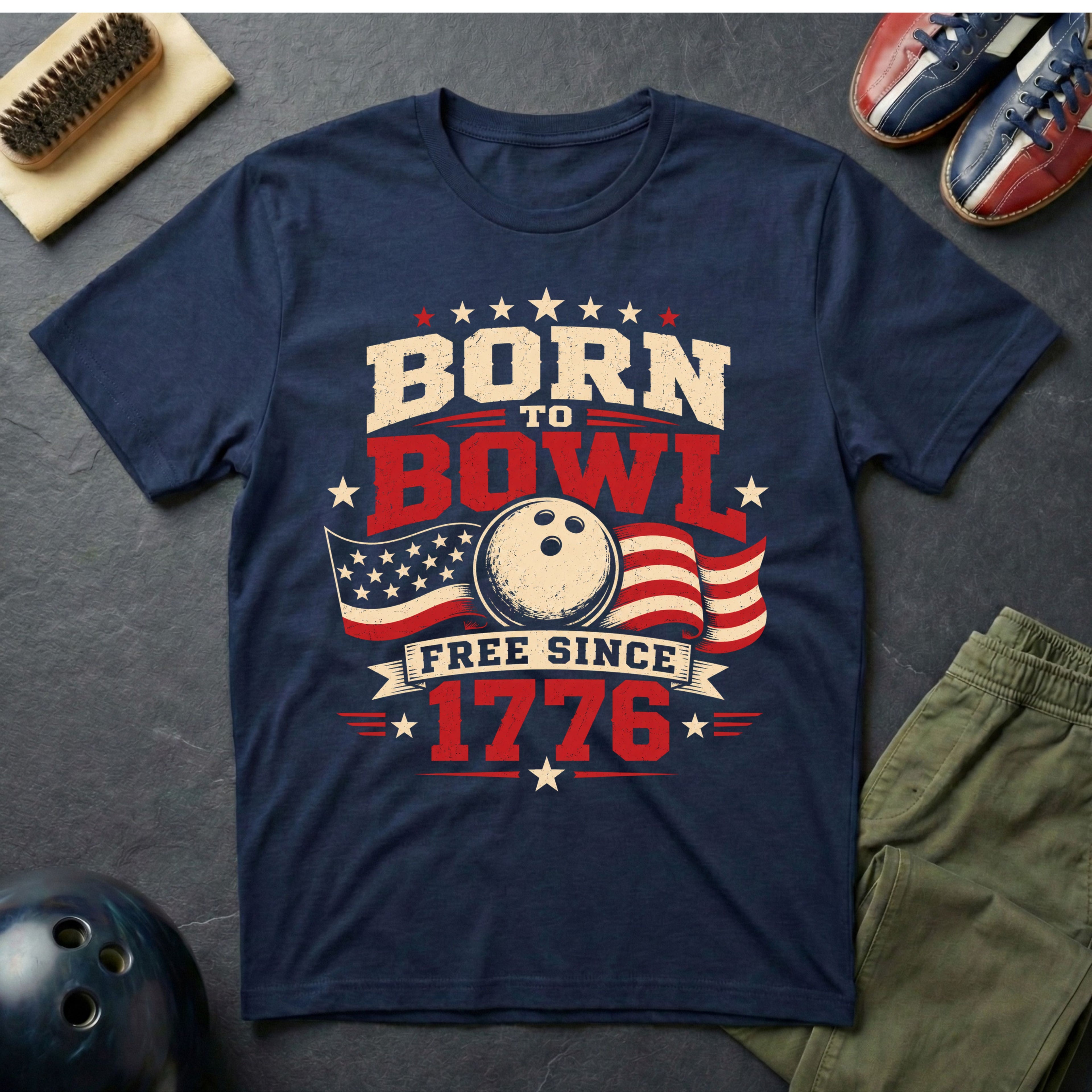 Born To Bowl Free Since 1776 T-Shirt