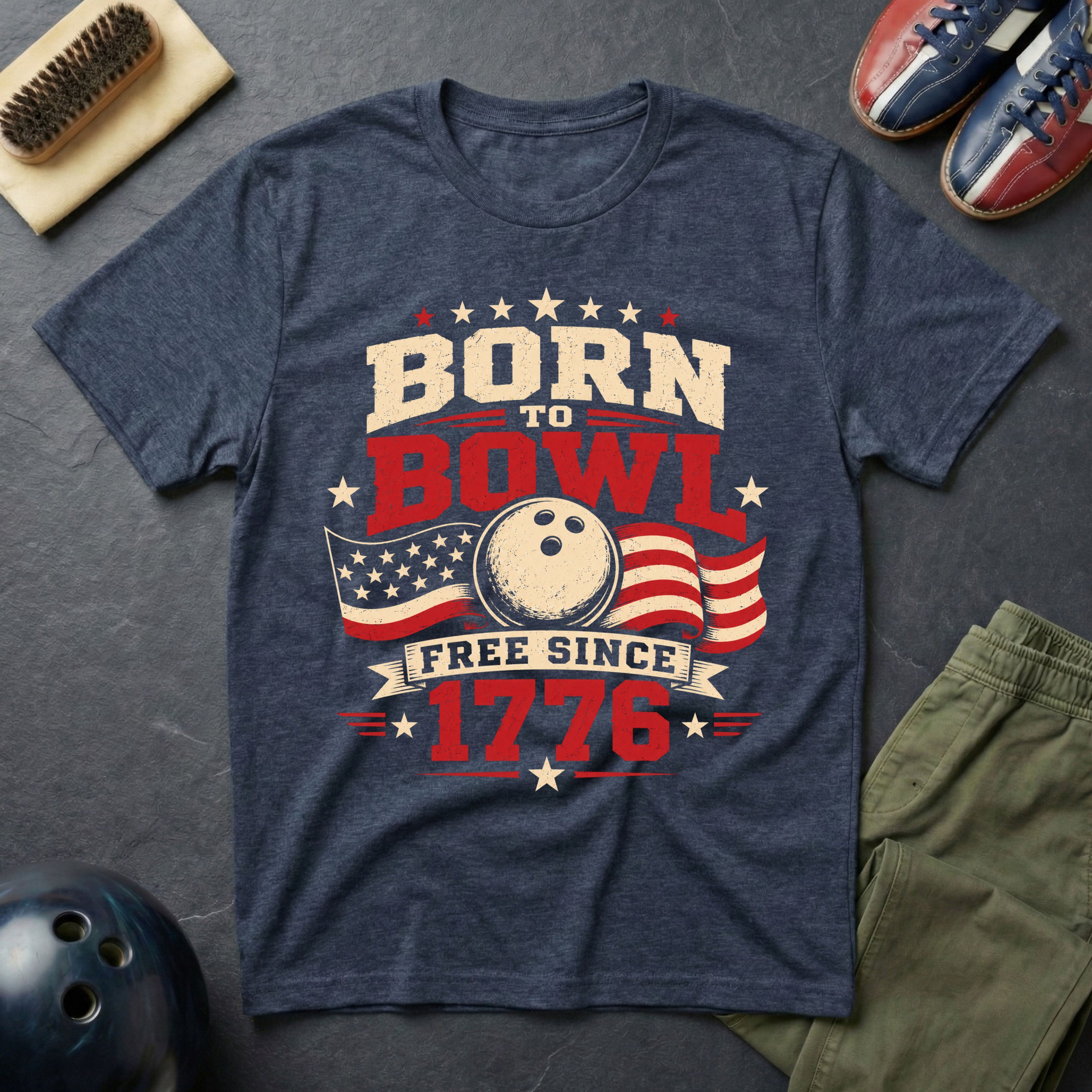 Born To Bowl Free Since 1776 T-Shirt
