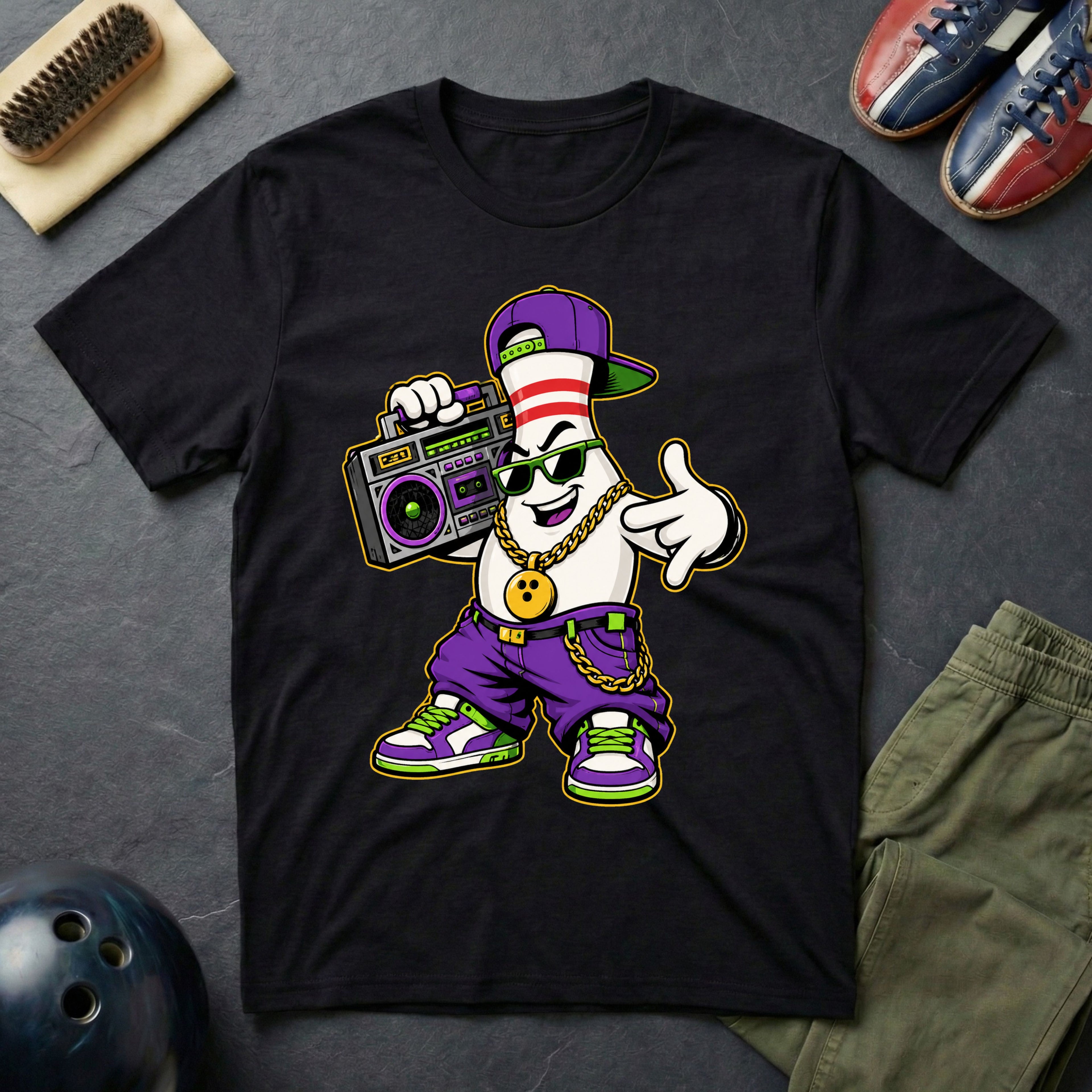 Hip-Hop Pin Mascot T-Shirt