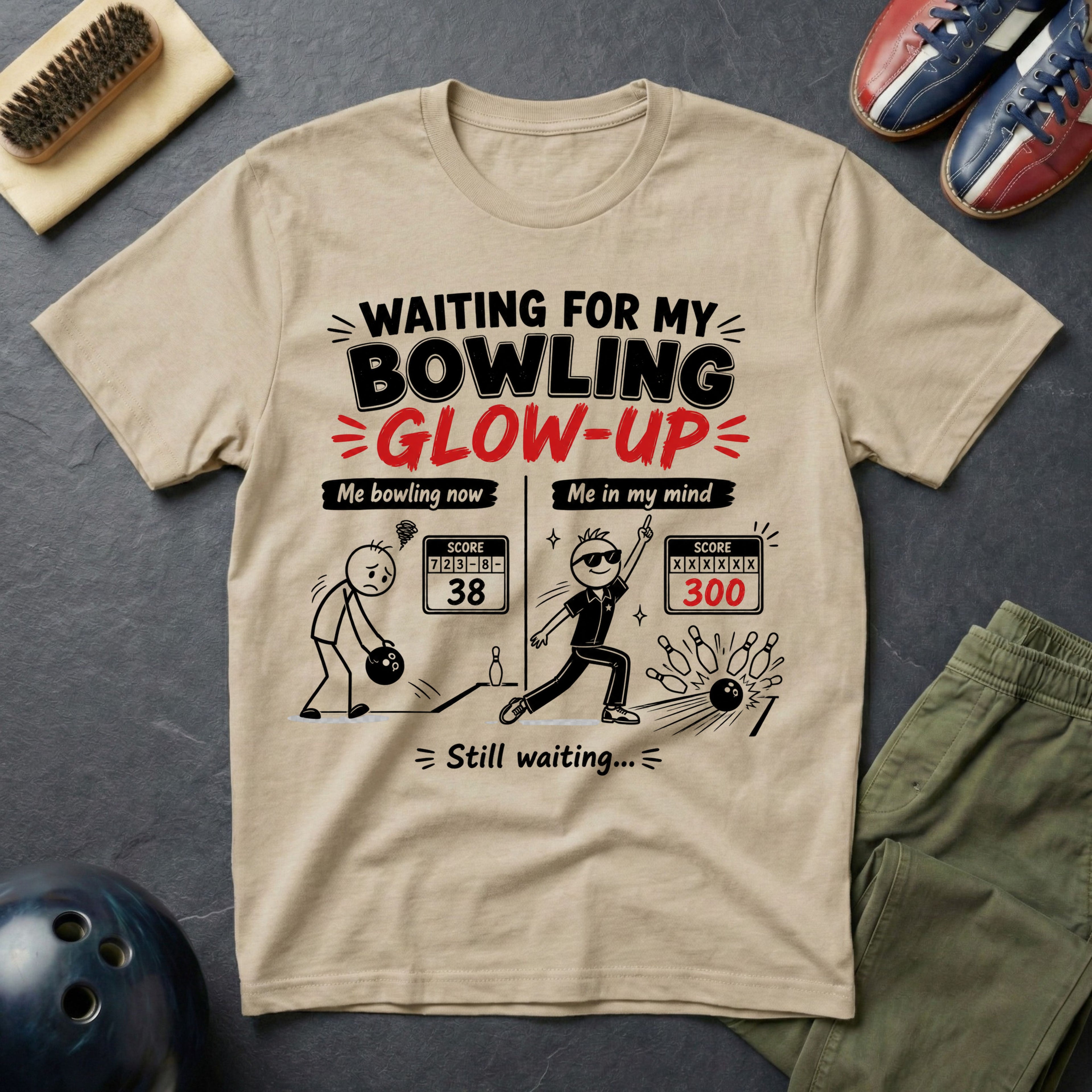 Waiting For My Bowling Glow-Up T-Shirt