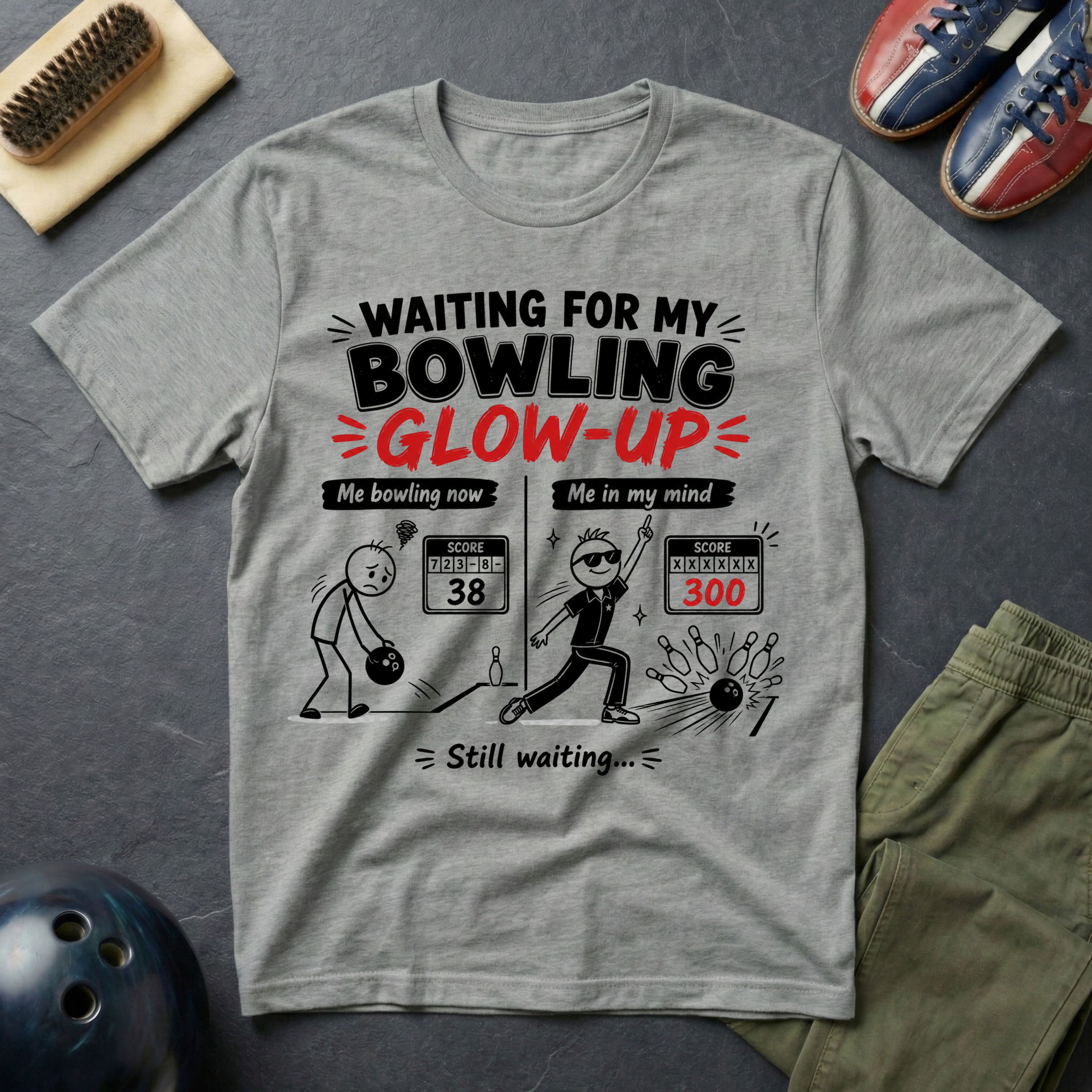 Waiting For My Bowling Glow-Up T-Shirt