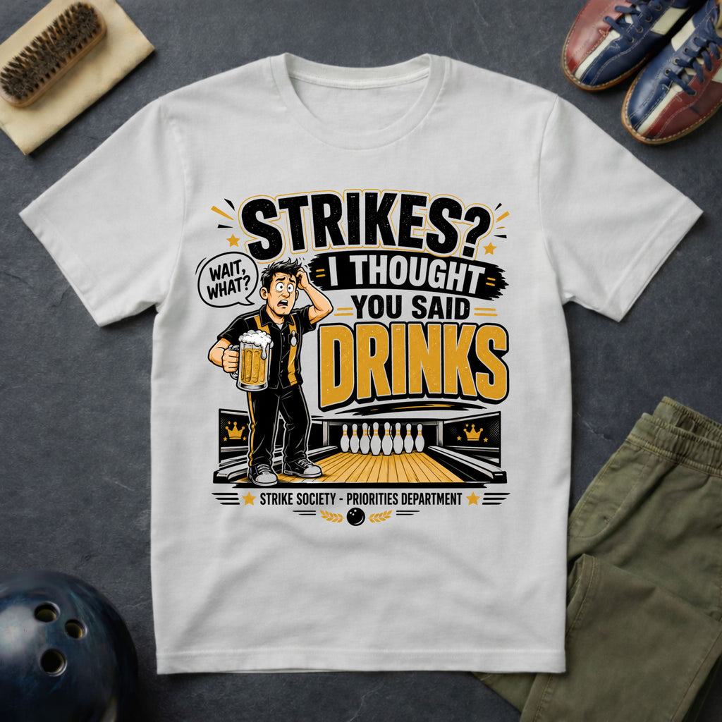 Strikes? I Thought You Said Drinks T-Shirt