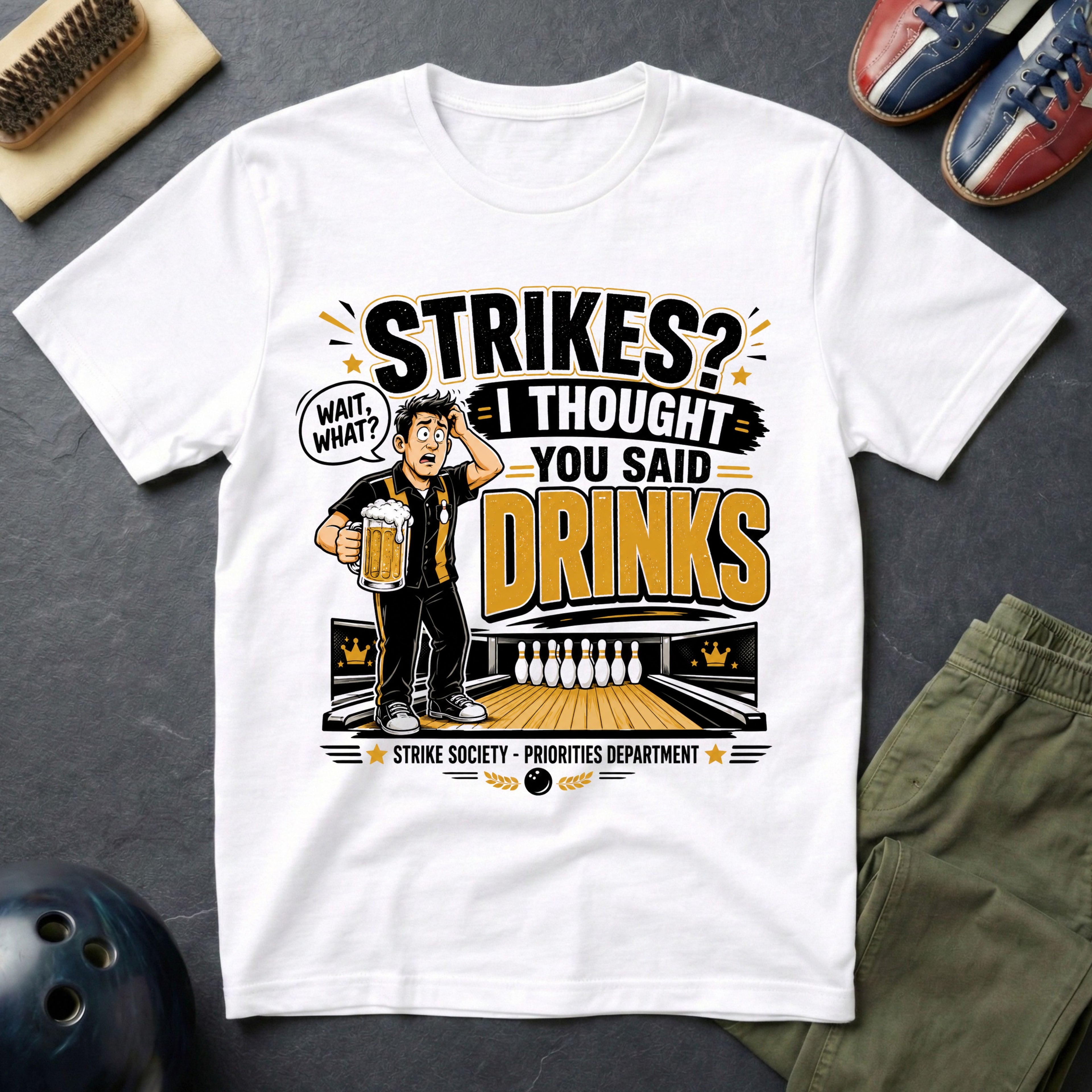 Strikes? I Thought You Said Drinks T-Shirt
