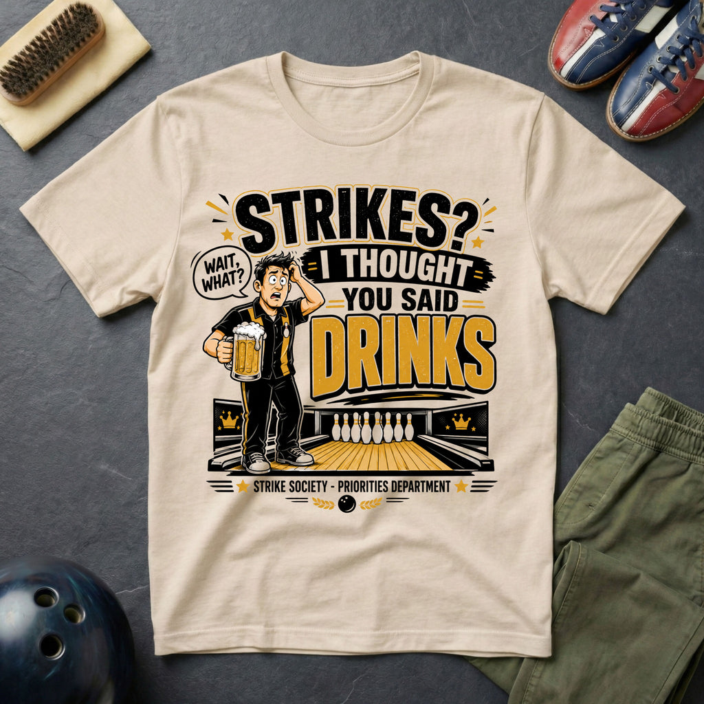 Strikes? I Thought You Said Drinks T-Shirt
