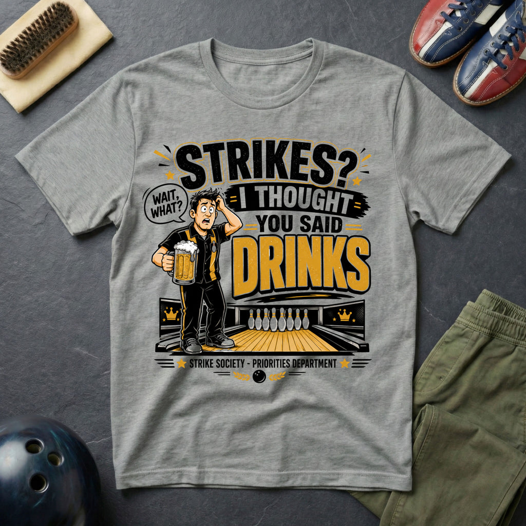Strikes? I Thought You Said Drinks T-Shirt