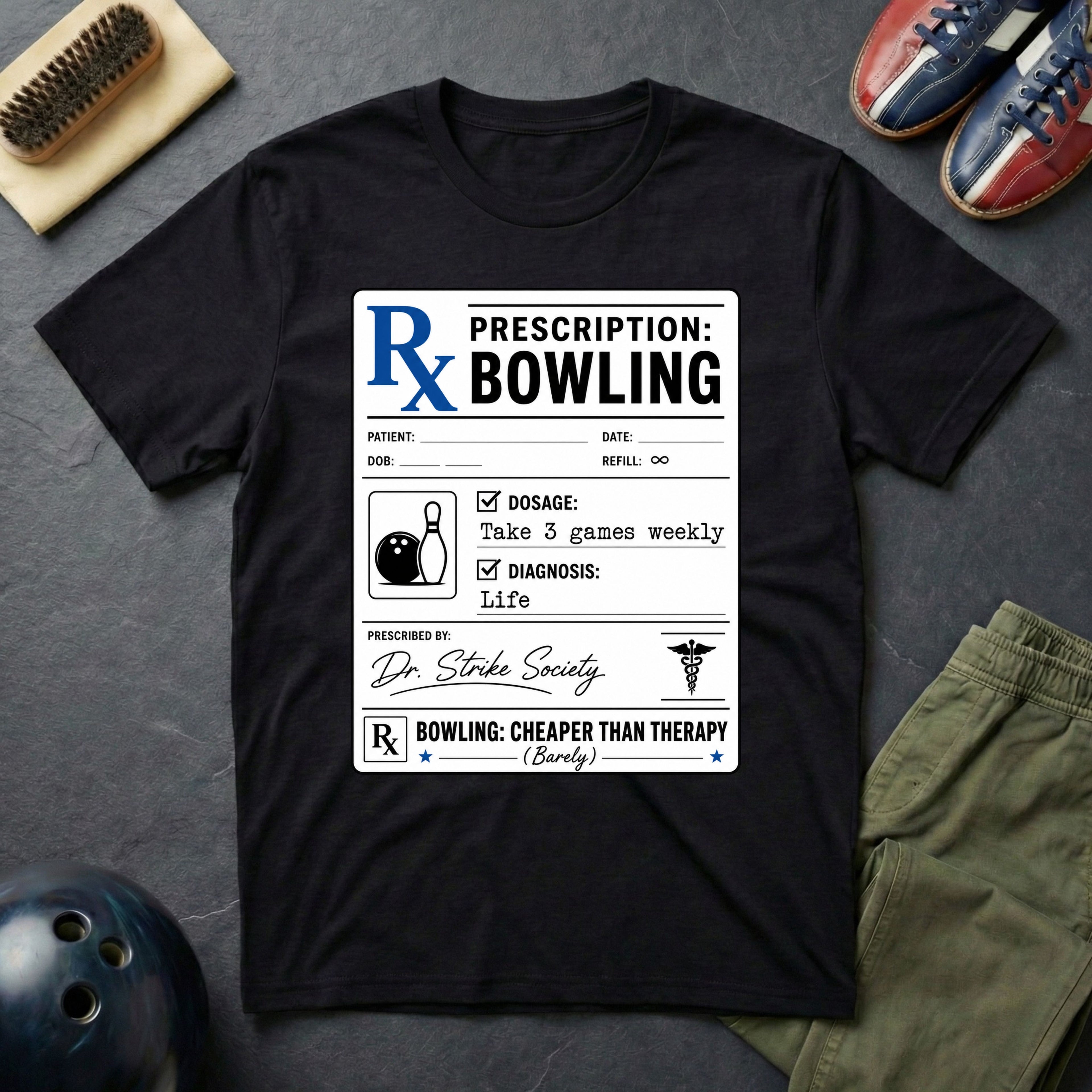 RX Prescription Bowling T-Shirt