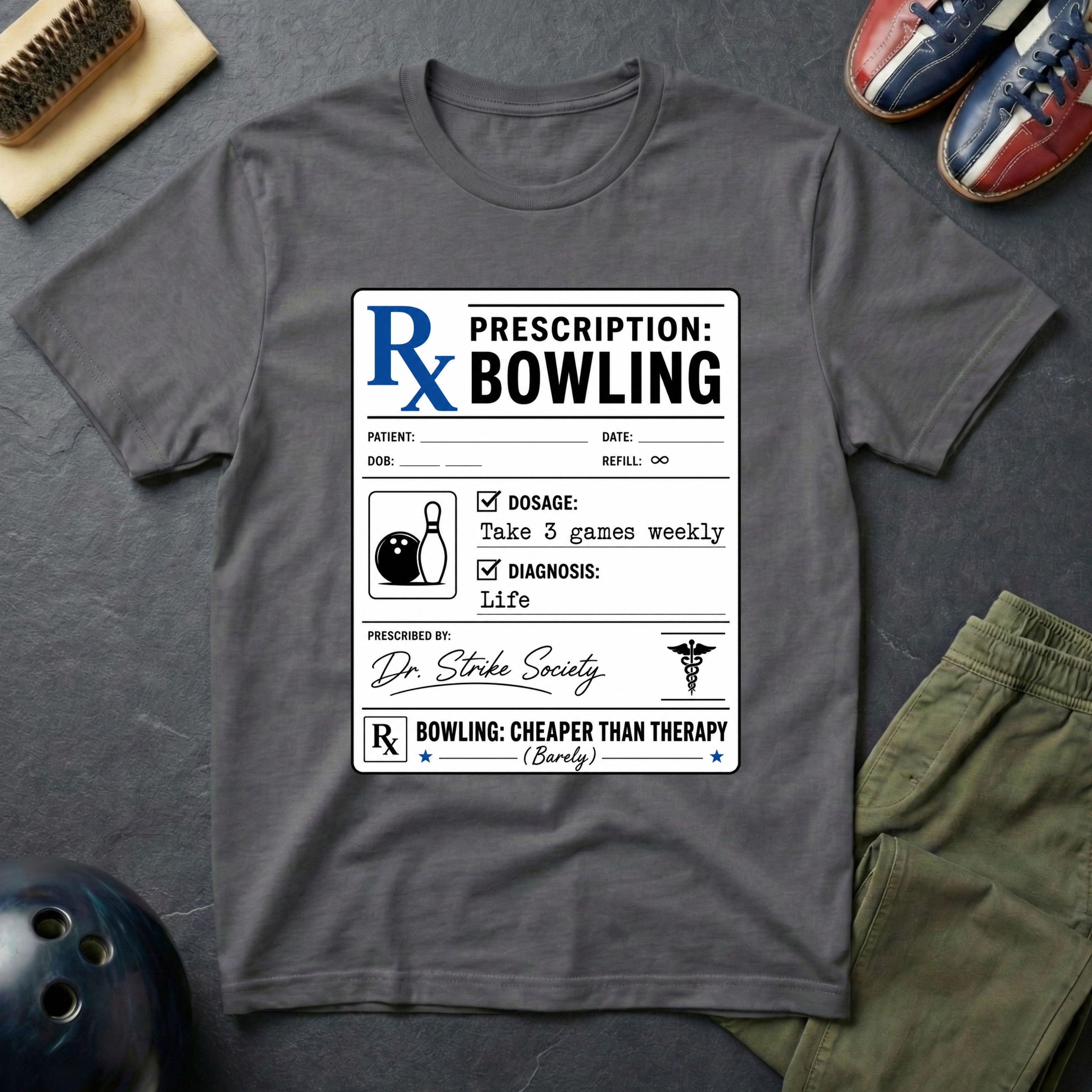 RX Prescription Bowling T-Shirt