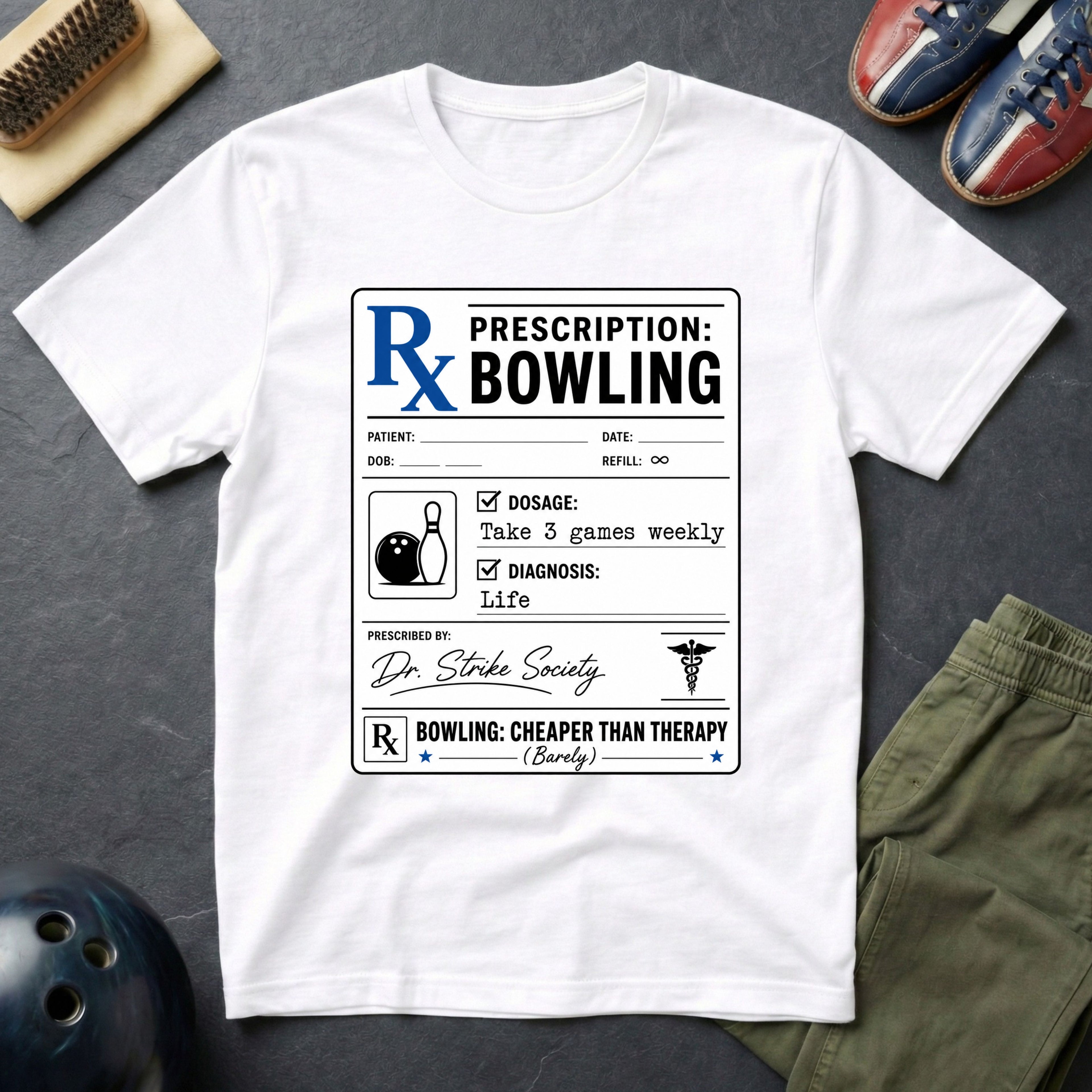 RX Prescription Bowling T-Shirt