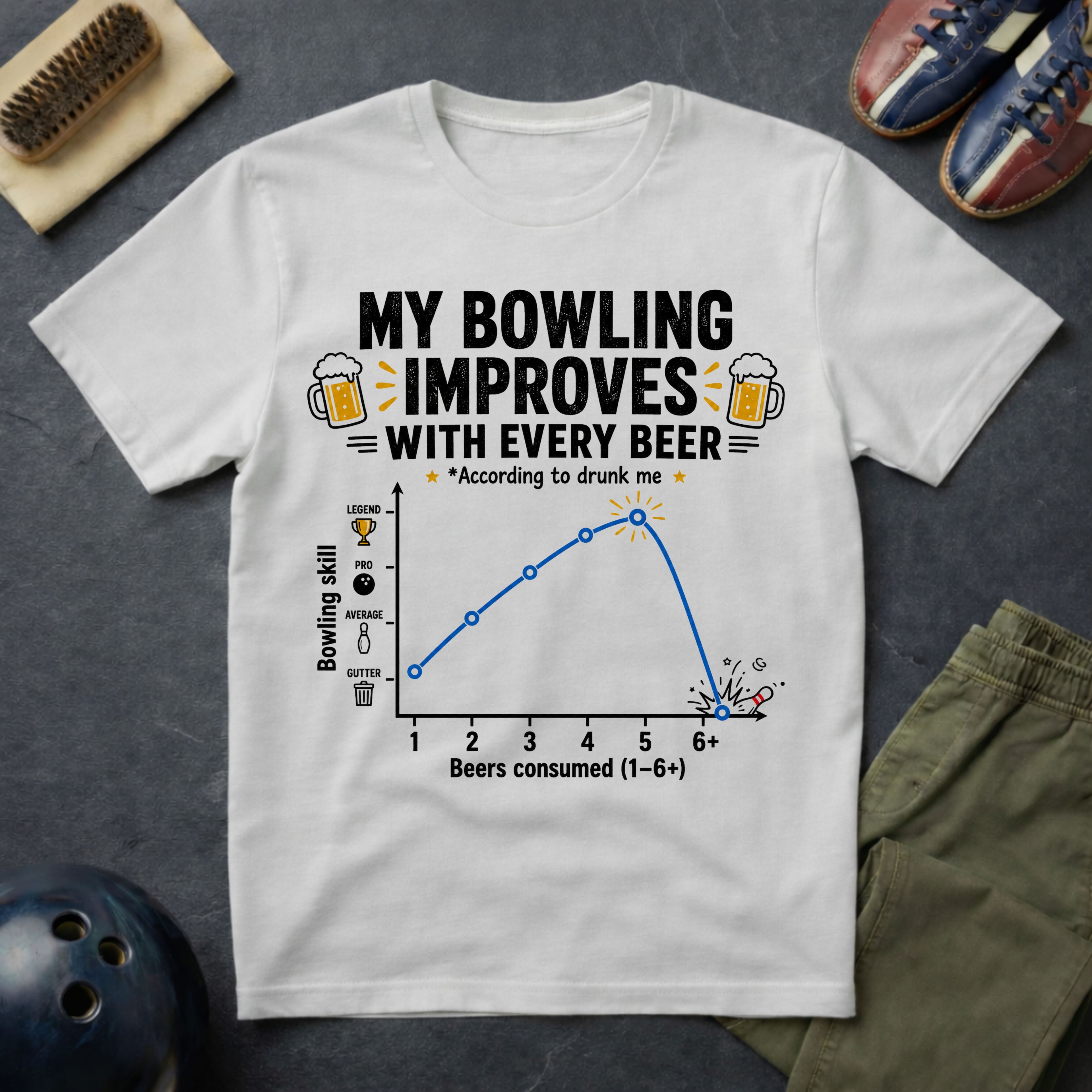 My Bowling Improves With Every Beer T-Shirt