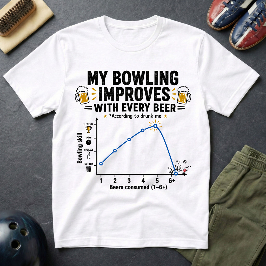 My Bowling Improves With Every Beer T-Shirt
