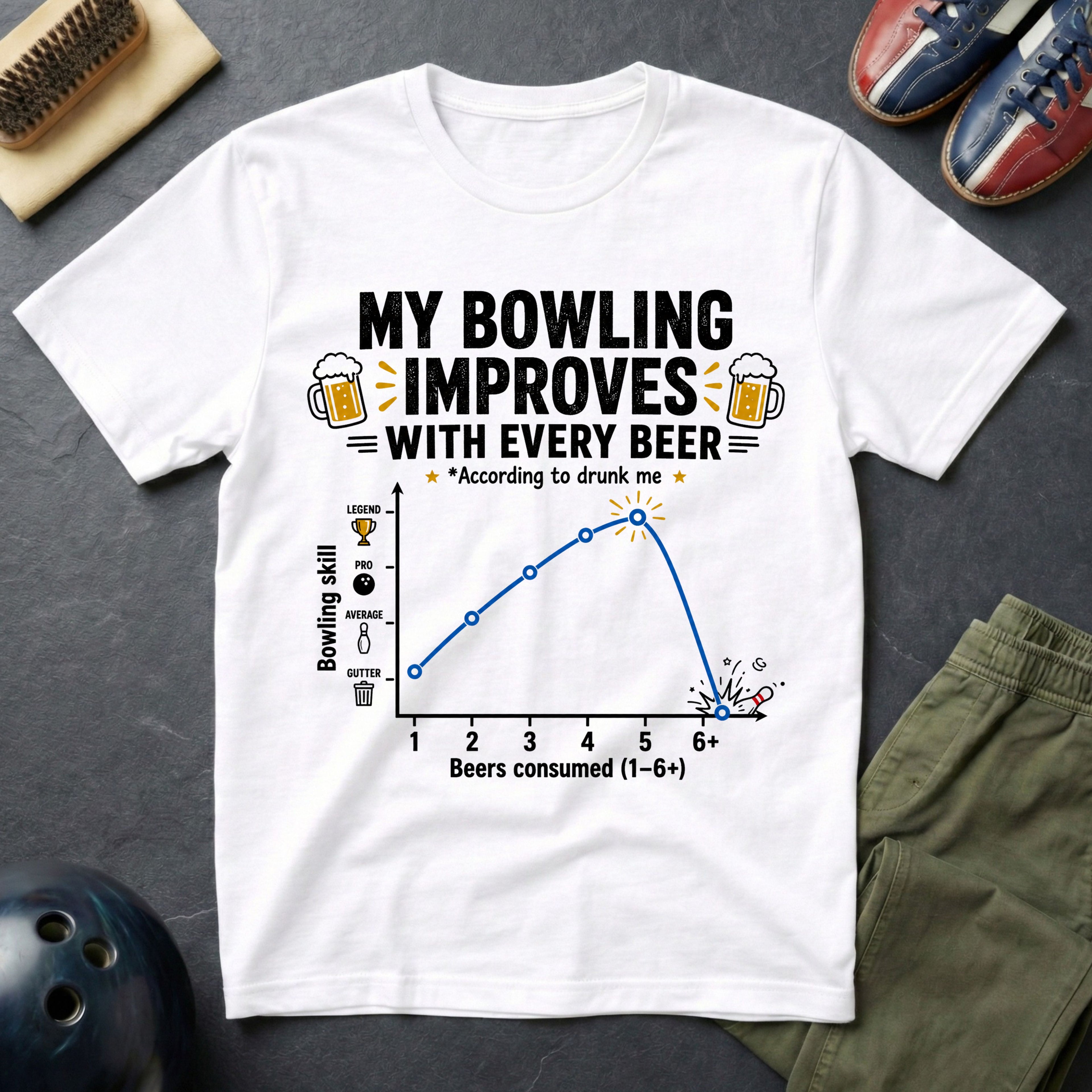 My Bowling Improves With Every Beer T-Shirt